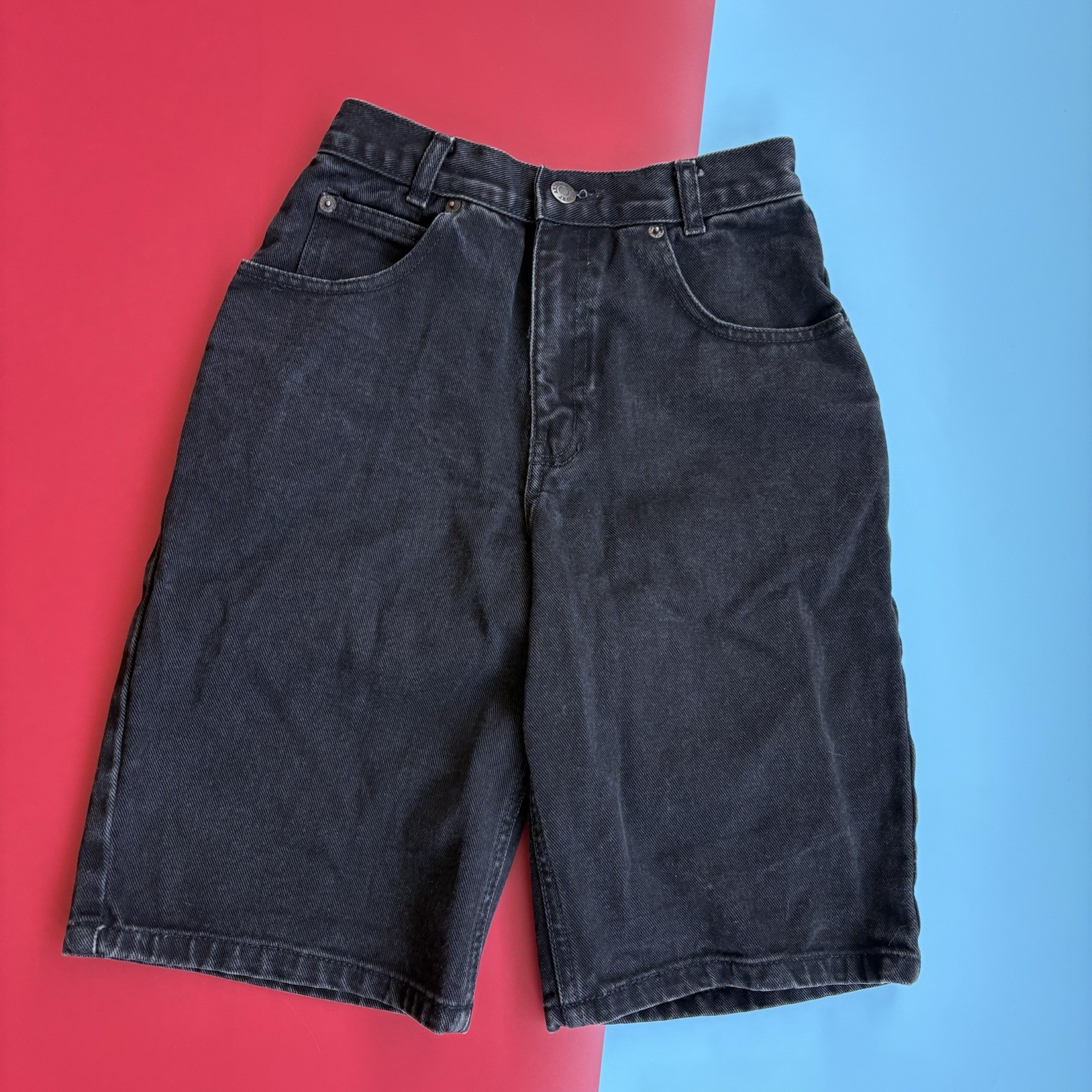 Vintage Arizona Jean Co Black Denim Long Shorts Jorts Loose Fit Y2K