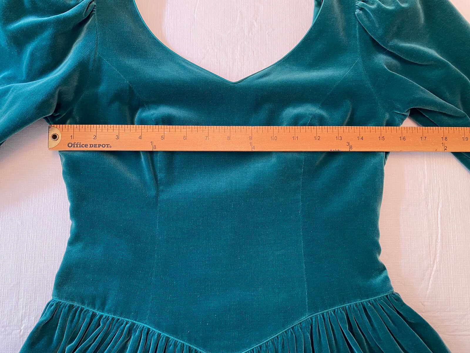 Vintage 1988 Laura Ashley Green Velvet Dress US Size 10