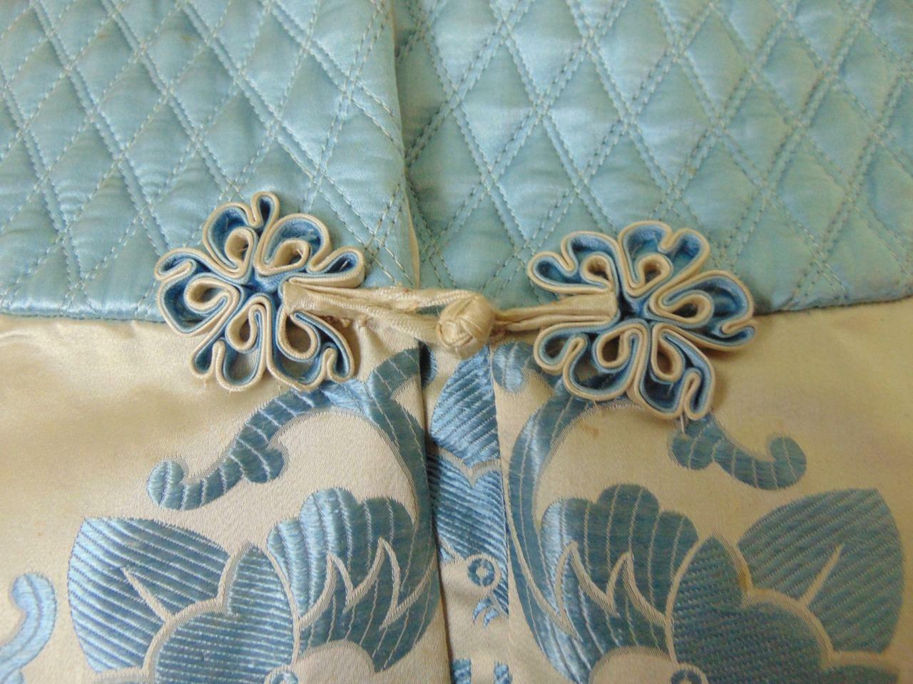 VTG 40s Ying Tai Co ORIENTAL FITTED SILK SATIN DRESSING GOWN ROBE W BATS 27W