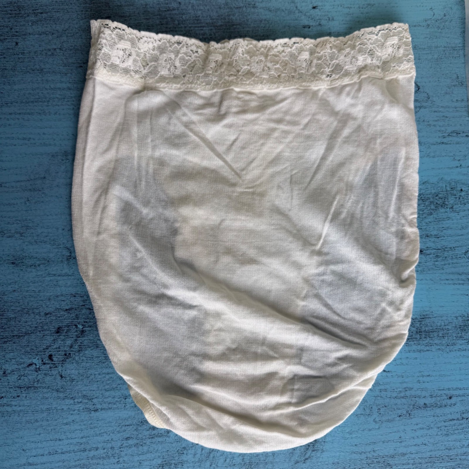 NWT Vtg 80s Alba Nylon/Cotton Lace High French Cut Panties Sz 4-7