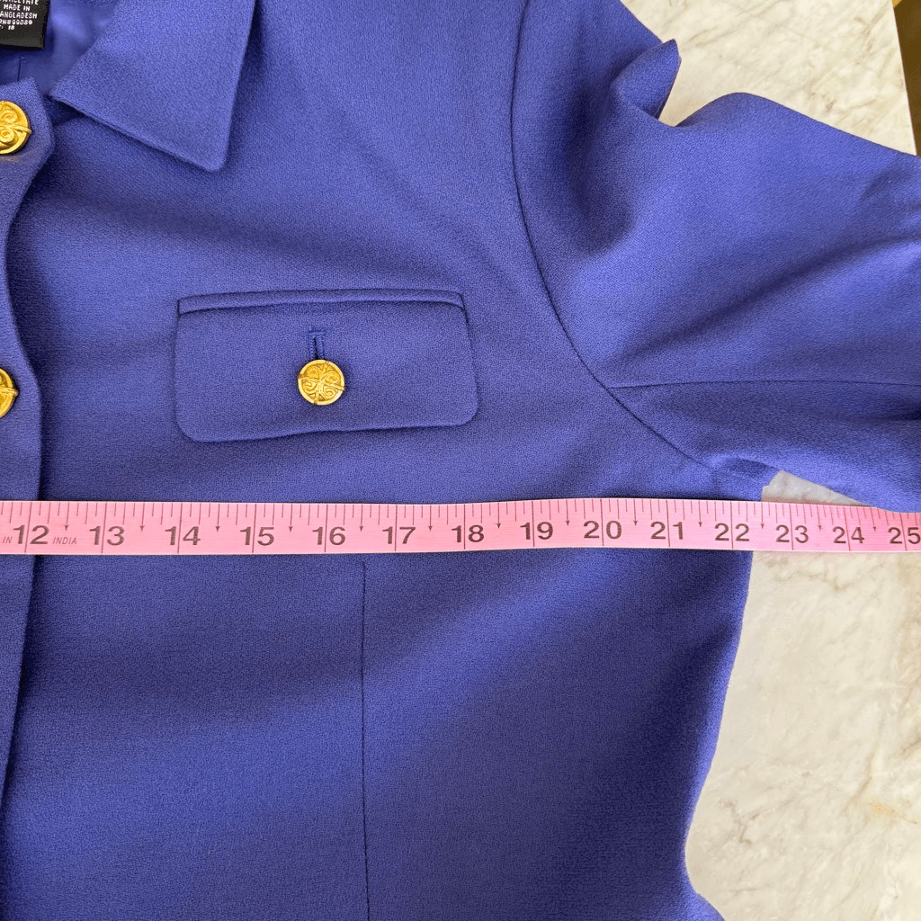 Stanley Blacker vintage 100% wool 2 piece pant suit blazer size 18 pants size 16
