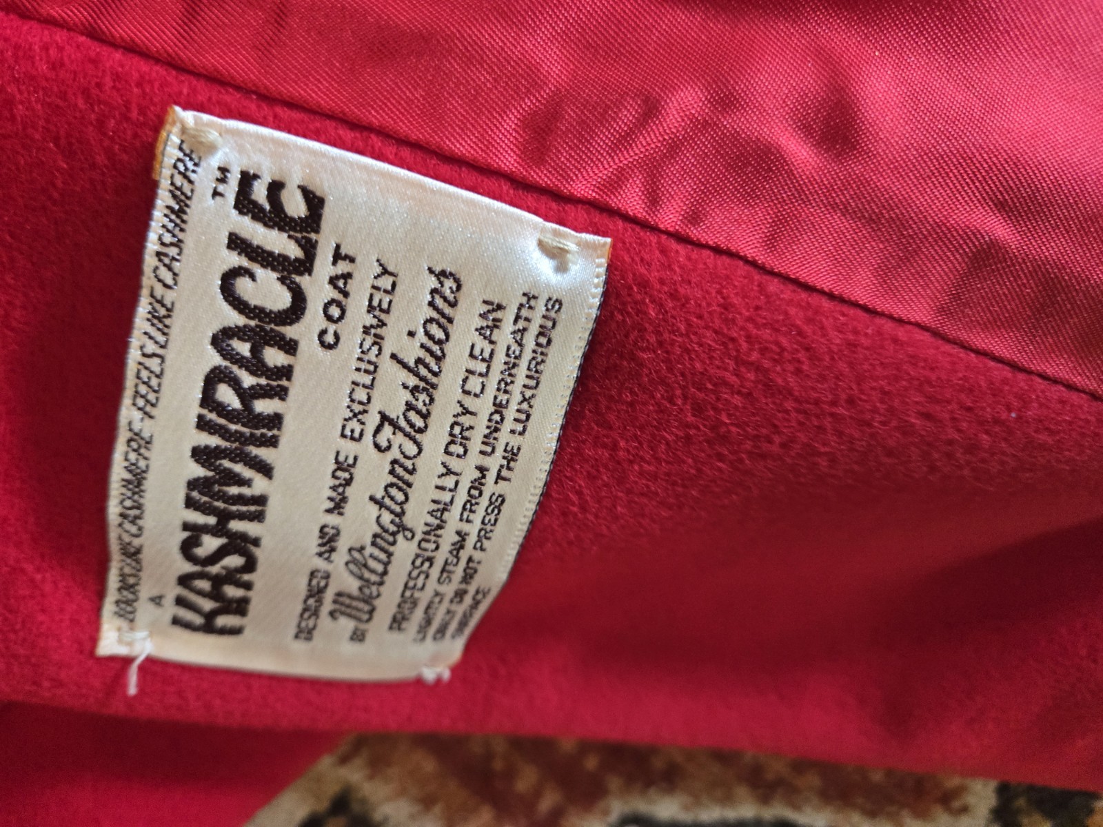 Vintage MCM 60’s 70s Kashmiracle Wellington Red Long Coat Satin Lined Size?
