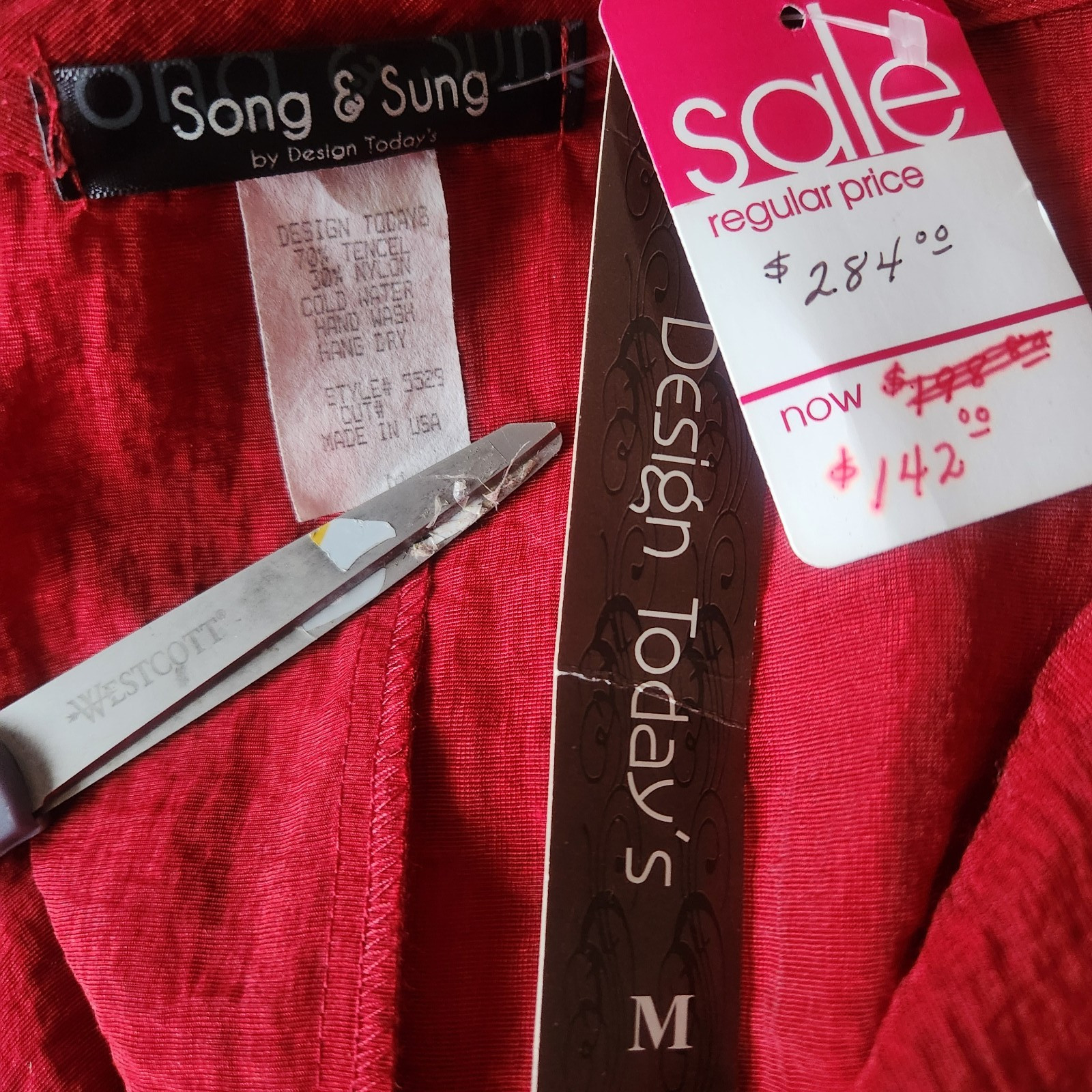 NWT Vintage Swing Jacket Red Design Today’s Song & Sung Size Medium Classic