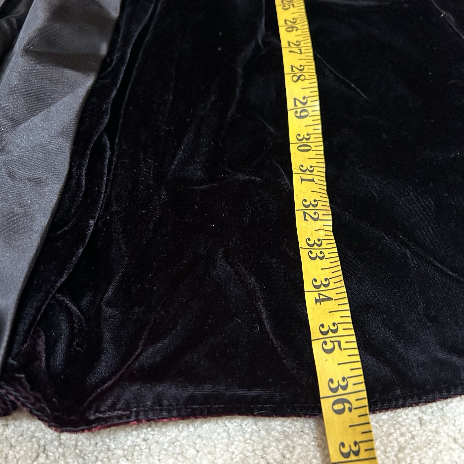 Patra Vintage Black Velvet Long Open Front Evening Jacket Satin Lapel Size XL