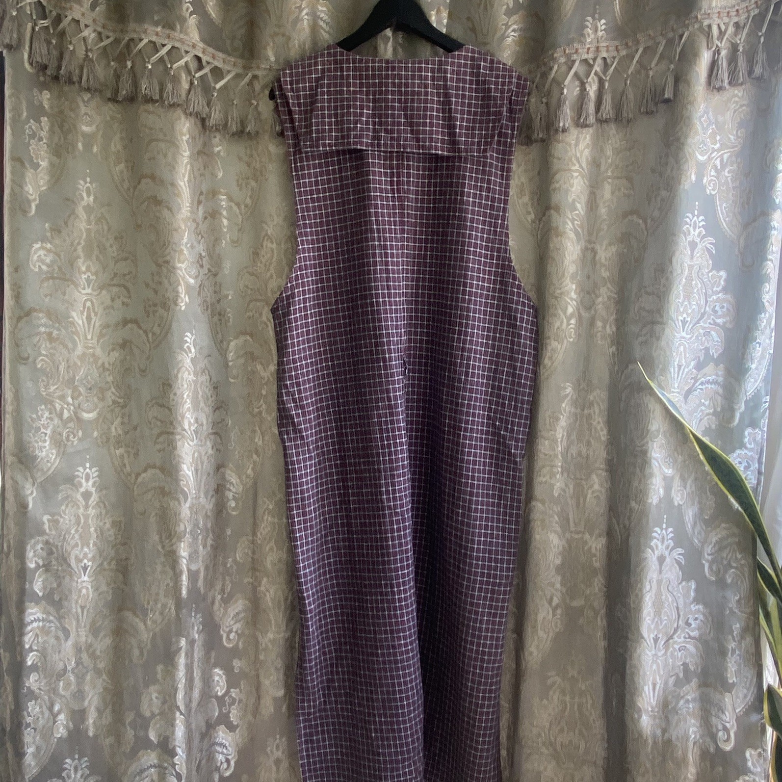 Carolina colours plaid jumper/ pinafore dress w sailor collar & buttons 16