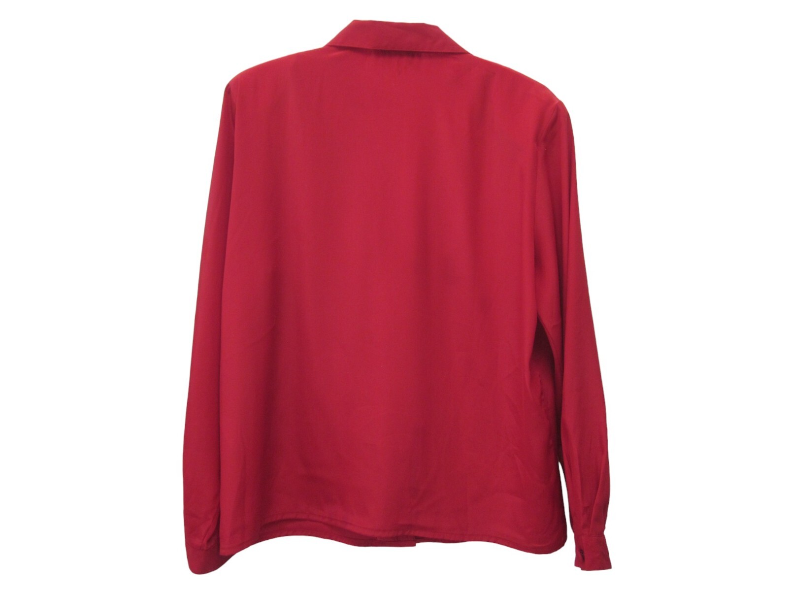 VTG 80’s IMPRESSIONS Red Long Sleeve Career Button Front Blouse Shirt Sz 10