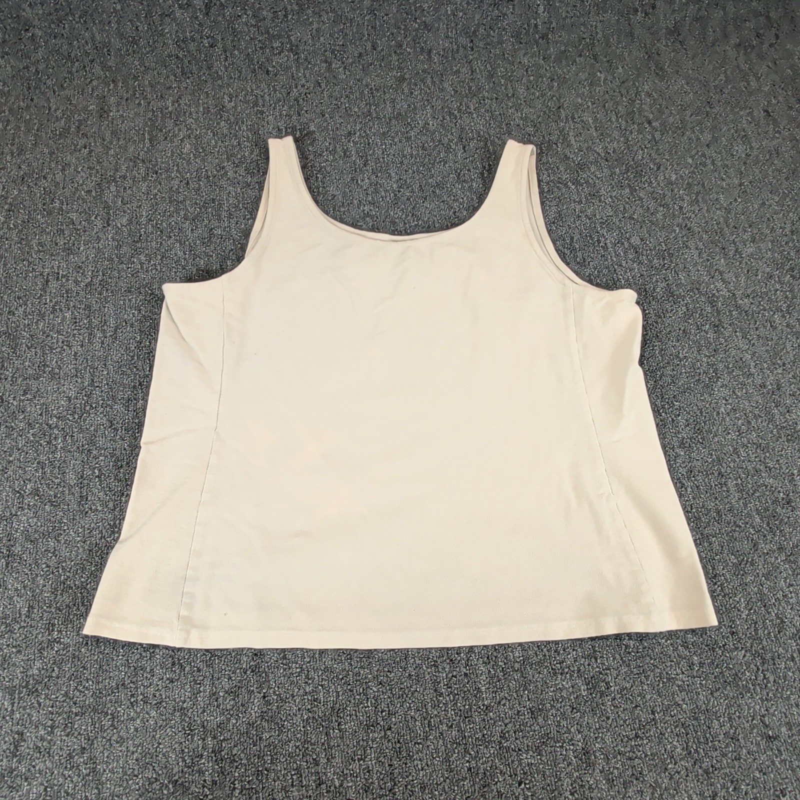 Eileen Fisher Vintage Minimalist Beige Tank Top Large Neutral Quiet Luxury Basic