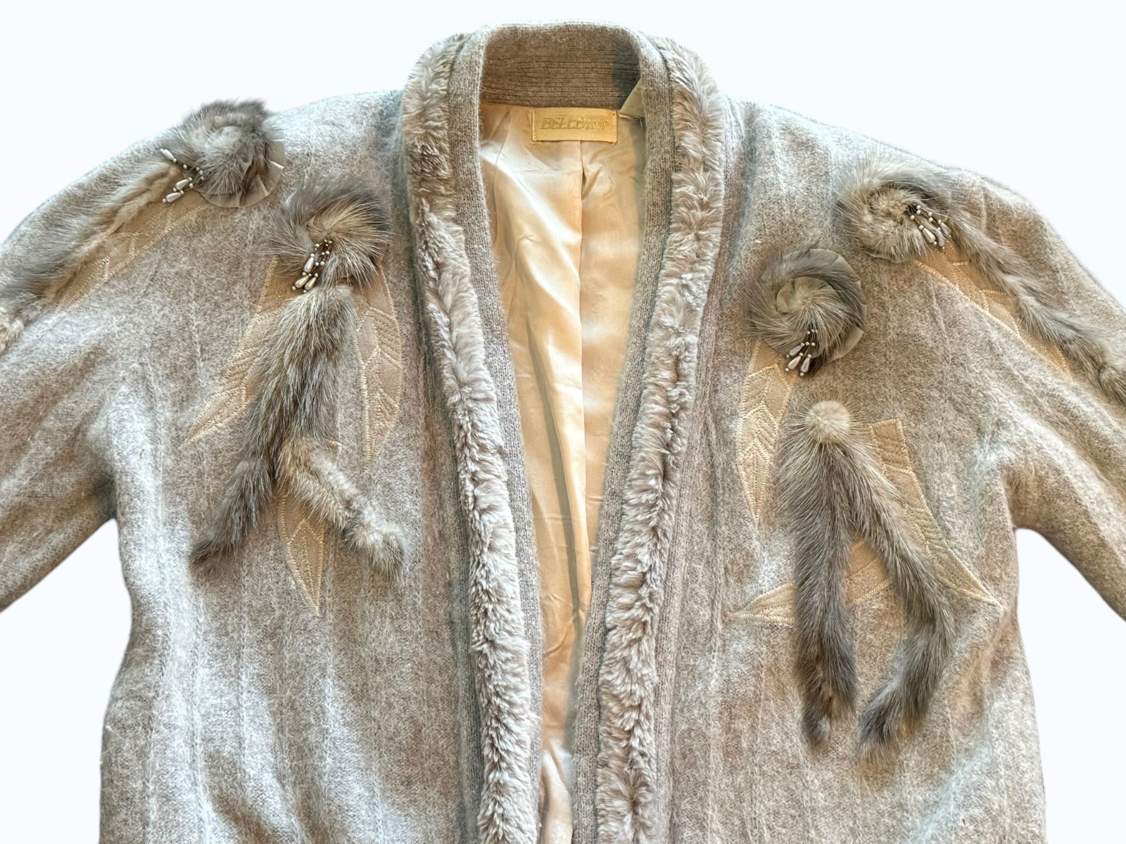 Vintage Belldini Cardigan Genuine Rabbit Hair & Lamb’s Wool Sweater Womens Large