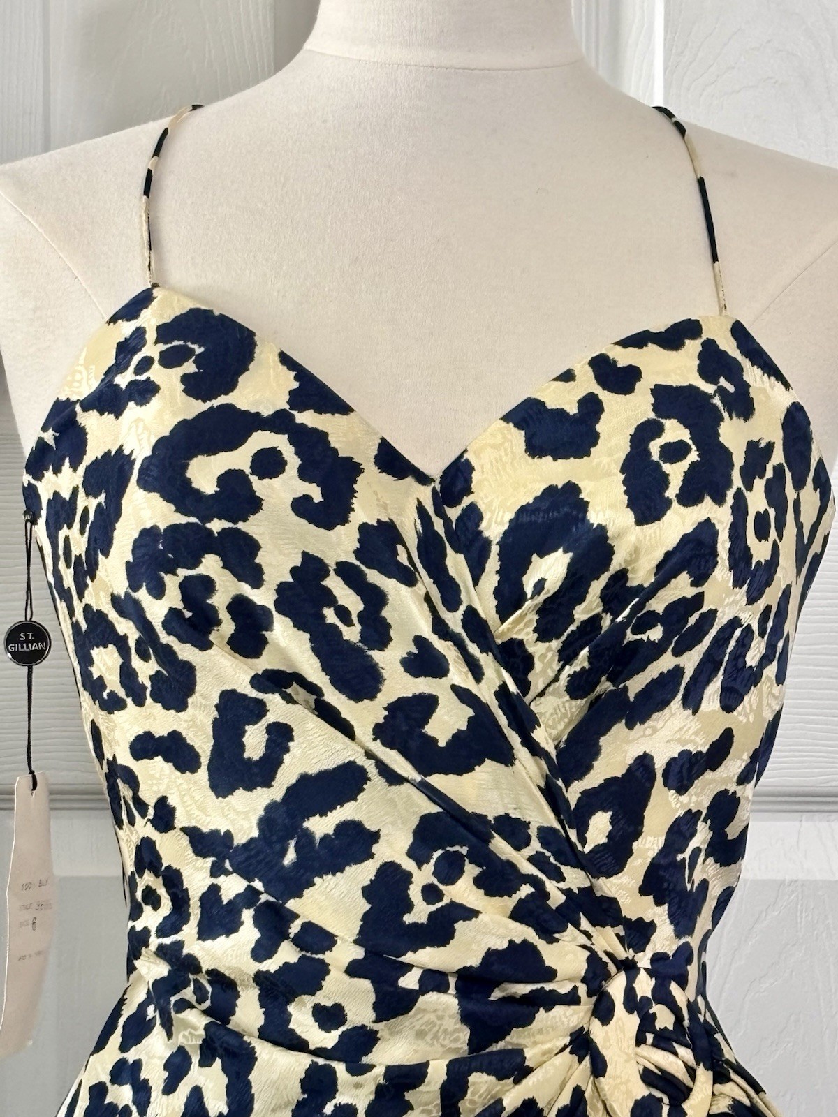 Vintage 1988 S.I.L.K.S St Gillian Silk Leopard Cocktail Dress Deadstock 6