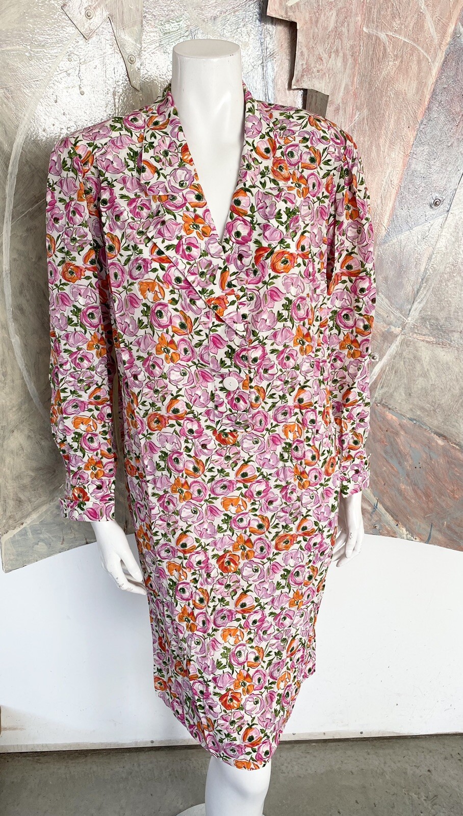 Vintage J. Tiktiner Cote D’Azur Floral 1970s Shift 70s Dress Size 38 / 6