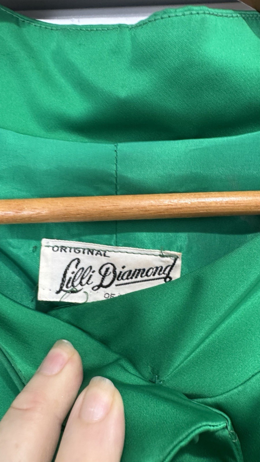 VTg Lilli Diamond Swing Coat Green Fully Lined 3/4 Sleeve Top Button