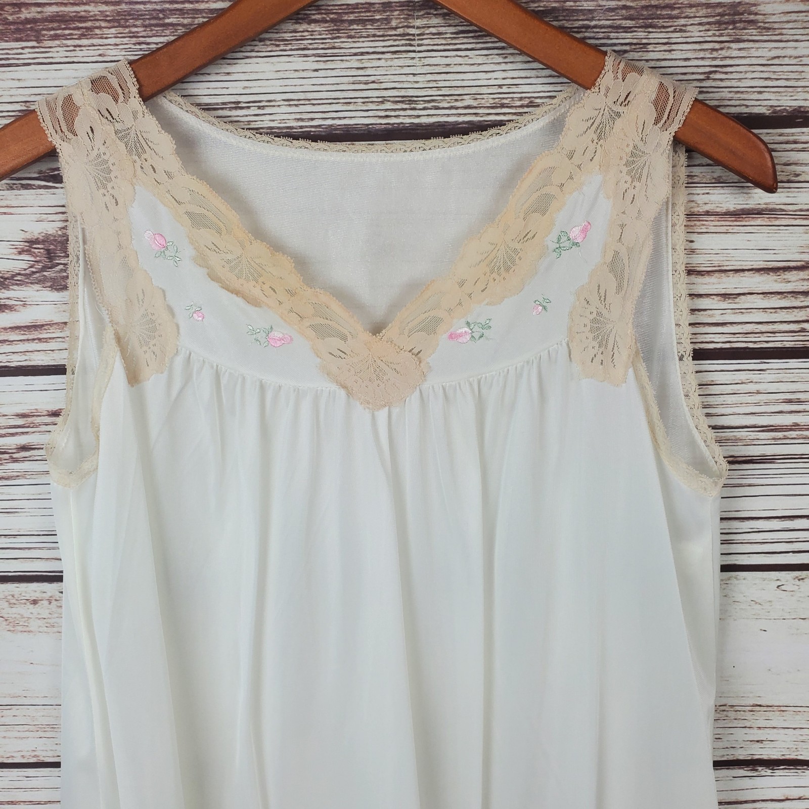 Jcpenny Womens Medium Vintage Nylon Semi Sheer Nightgown Gown