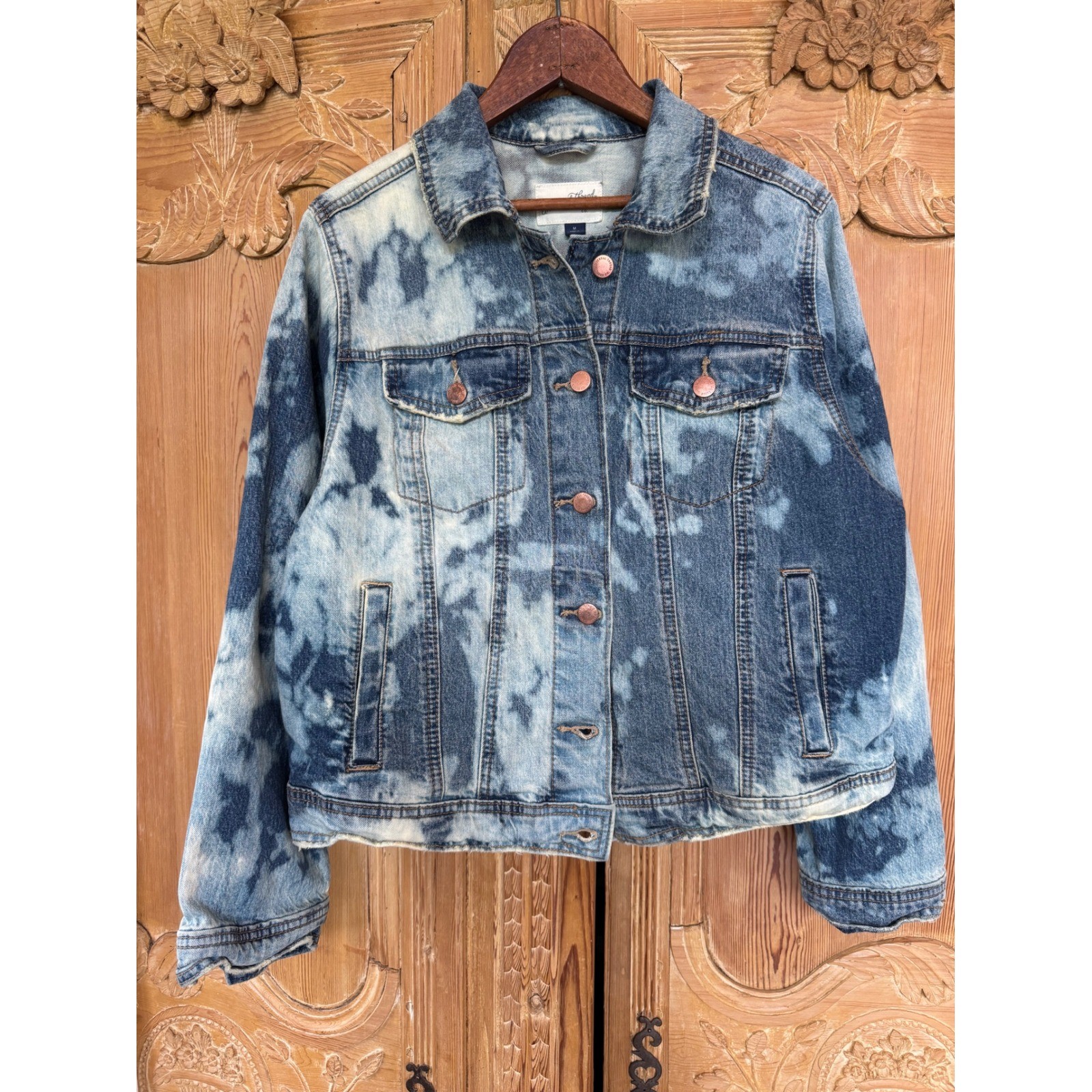 OOAK Bleached Owl Denim Jacket Give A Hoot Don’t Pollute Art Medium