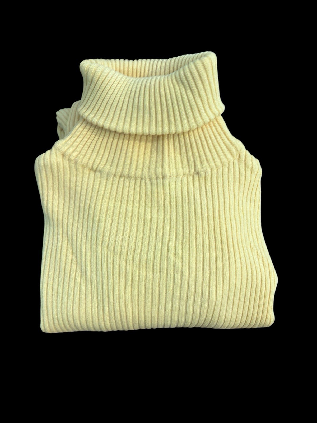 VTG Lord & Taylor Man’s Shop Wool Turtleneck Sweater Yellow Ribbed Hong Kong M