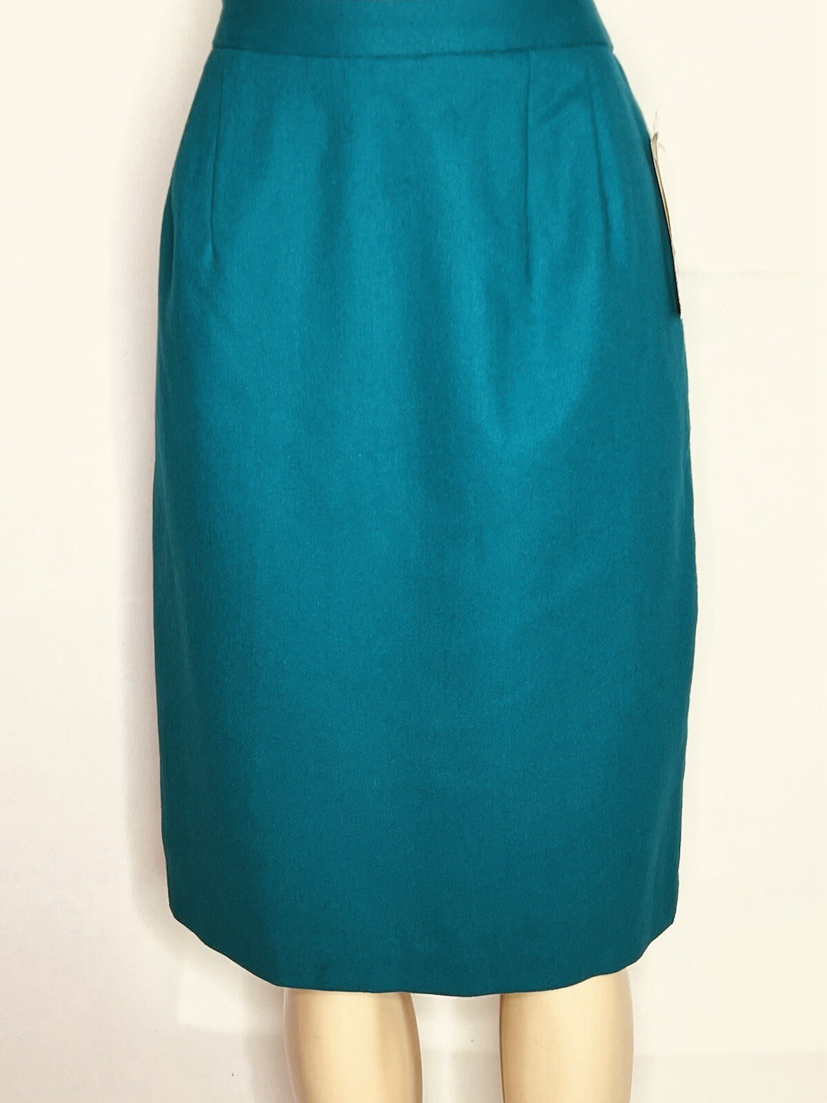 WORTHINGTON VINTAGE TEAL 100% WOOL FULLY LINED PENCIL SKIRT SIZE 12