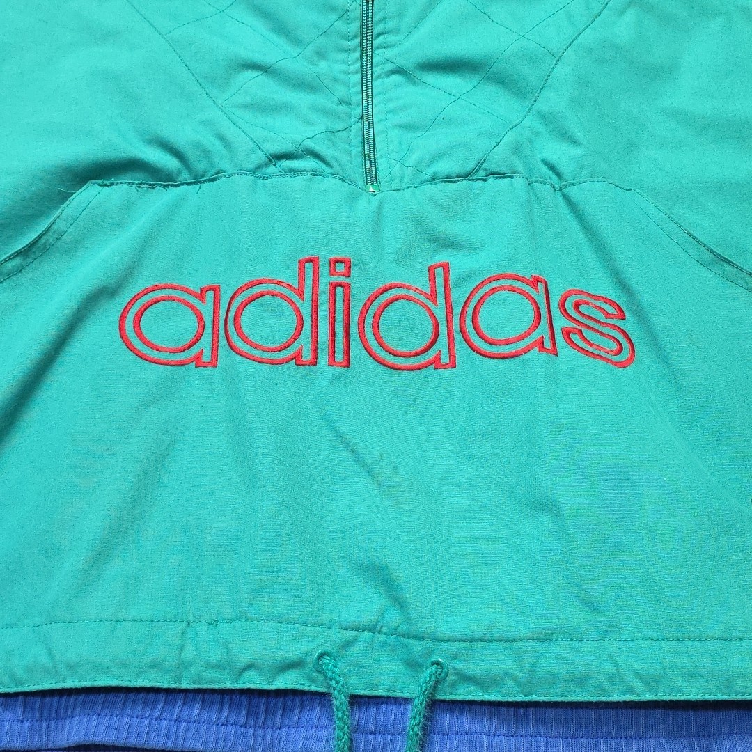 Vintage Adidas 1/2 Zip 80’s 90’s Turquoise Purple Red Big Logo Y2K Street…