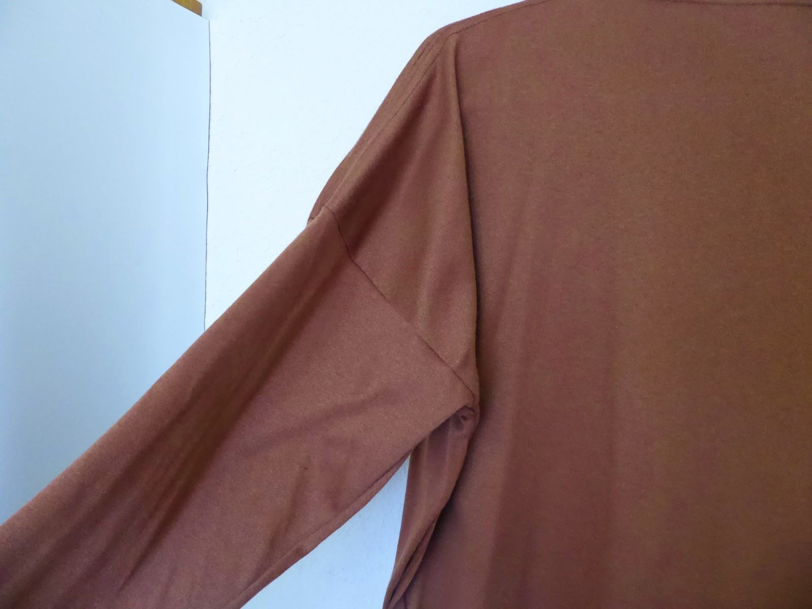 1980s Vintage Units brown drop shoulder long sleeve tunic top one size fits most