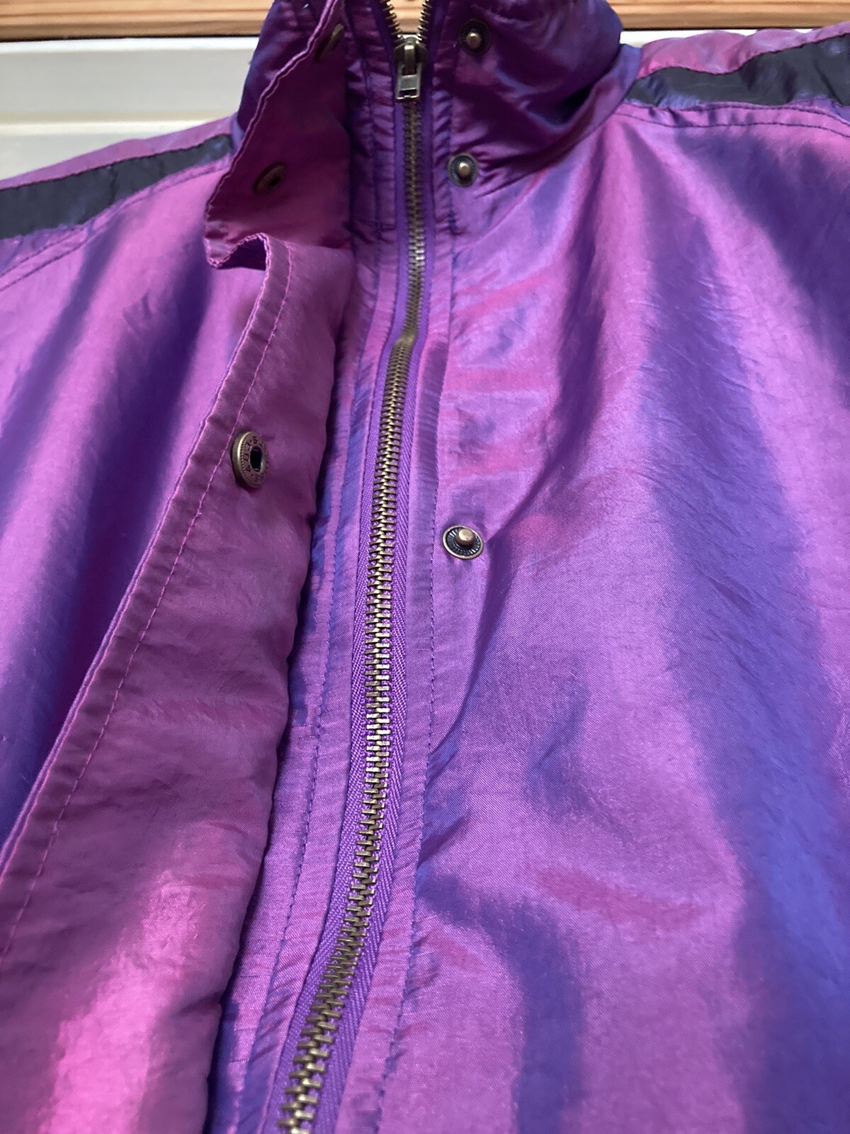 Vintage Y2K Women’s Jacket Large Iridescent Purple Drawstring Lavon Holiday ‘98