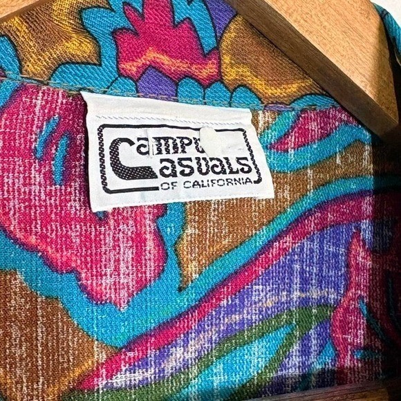 Vintage Campus Casual of California Floral Groovy Blazer Hawaiian Abstract