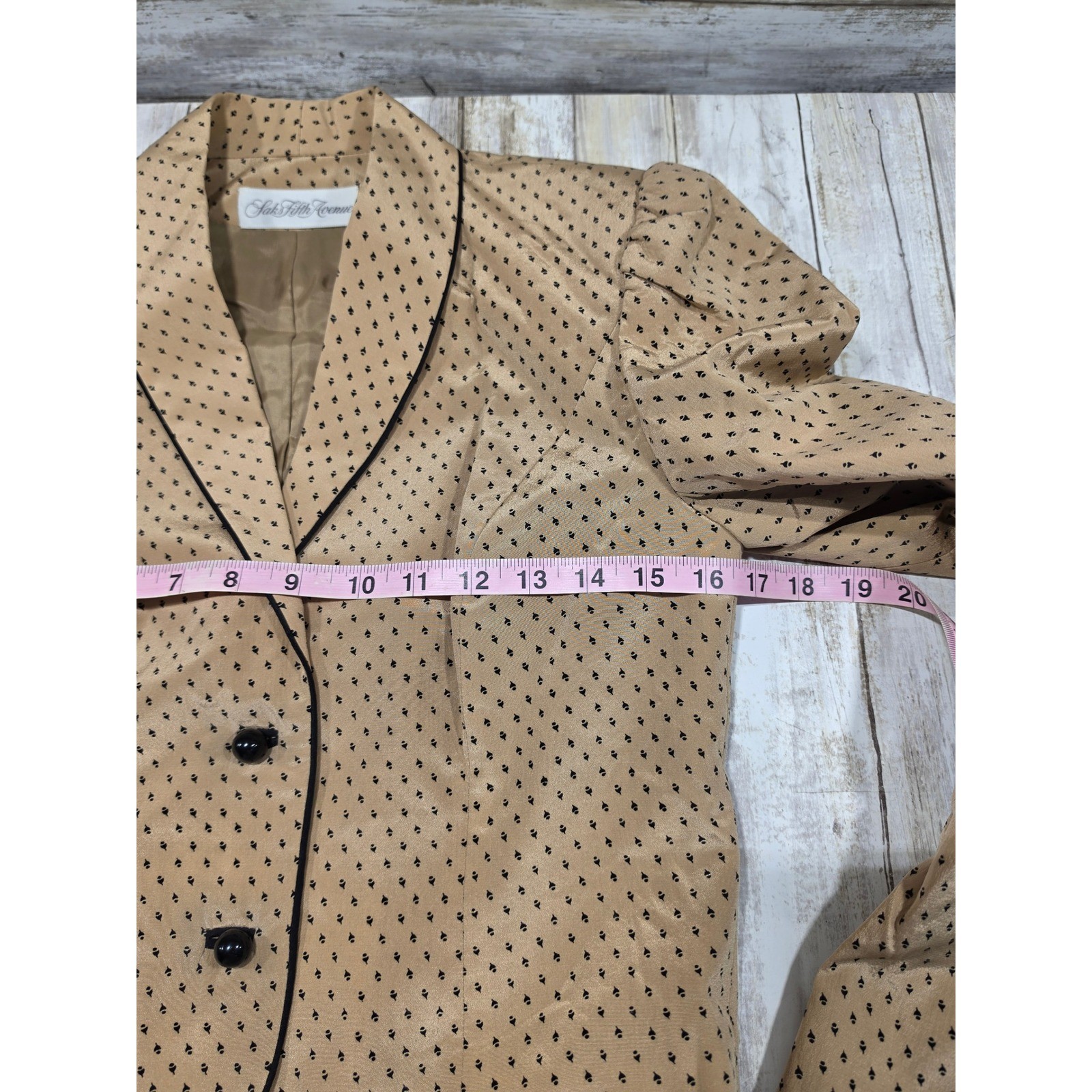David Hayes Saks Fifth Avenue Vintage 3-Piece Skirt Suit Set Tan Black Size 4