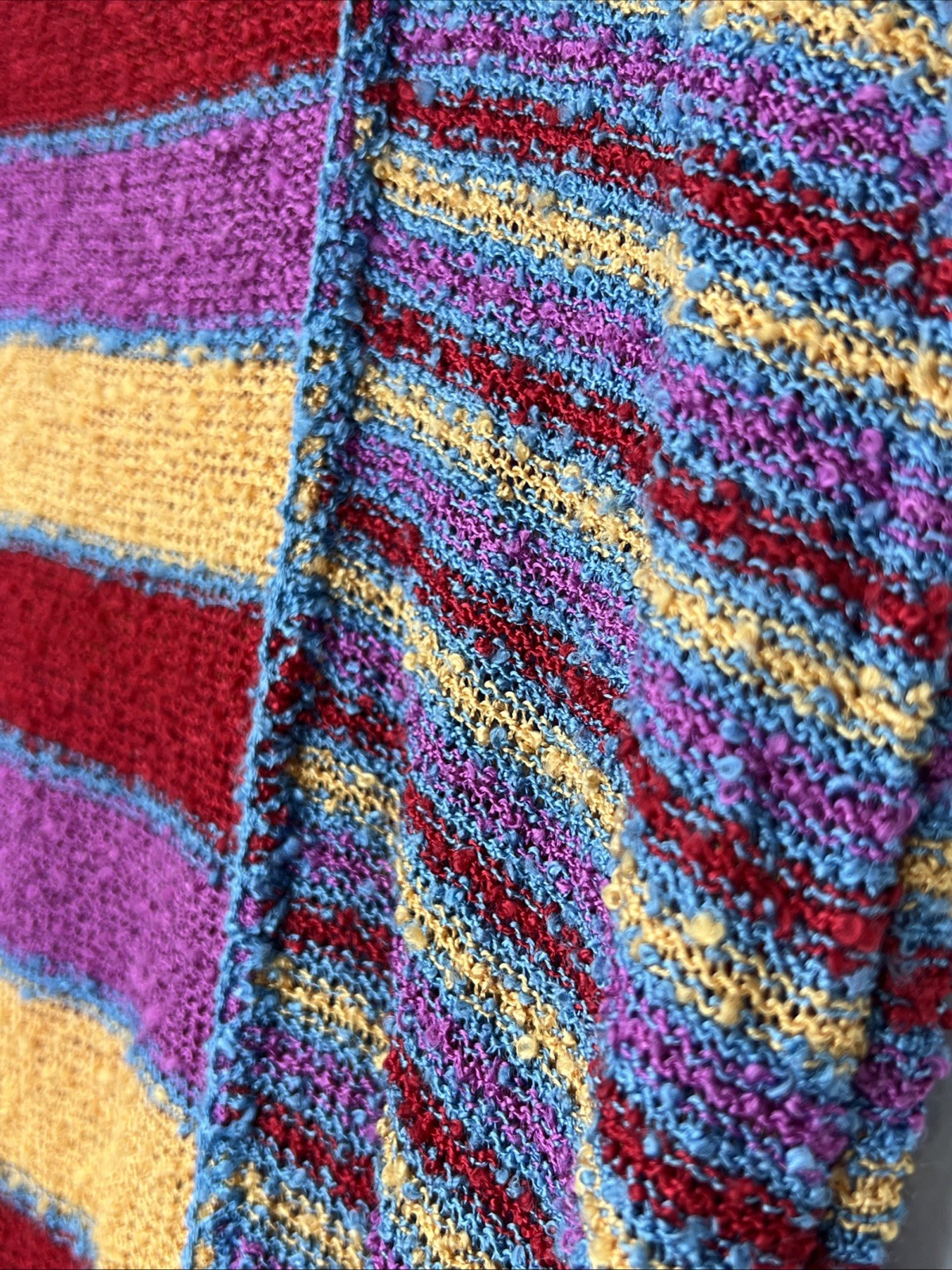 VTG French Rags Women’s Small Top Raw Silk & Rayon Hand Loomed Boho Made USA