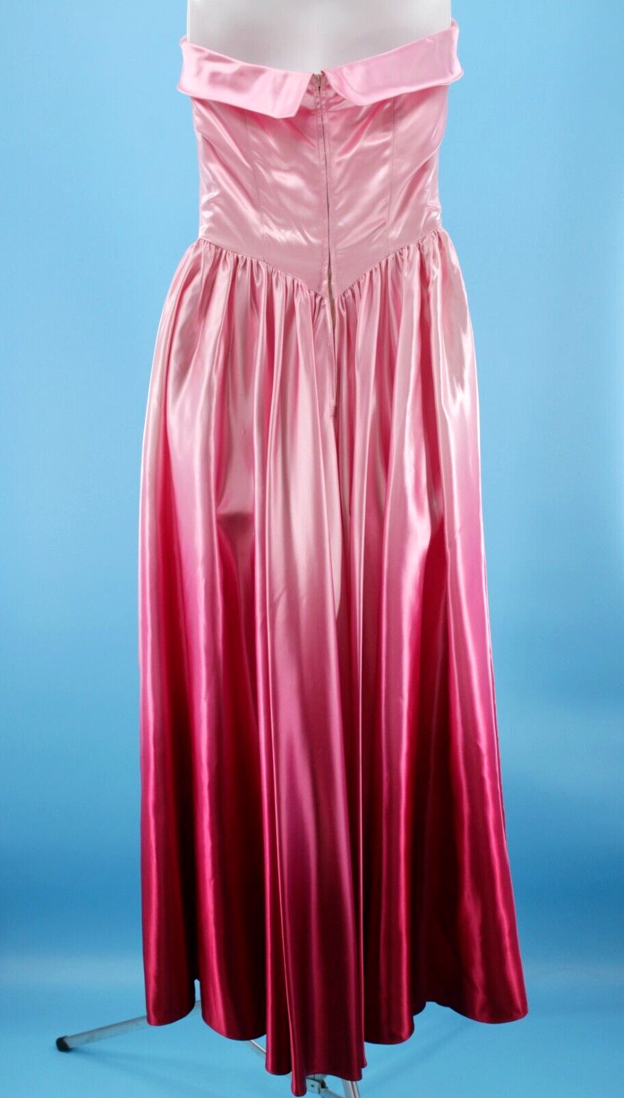 Vtg Women’s 40s Pink Ombre Formal Gown XS/S 1940s Satin Maxi Dress Prom
