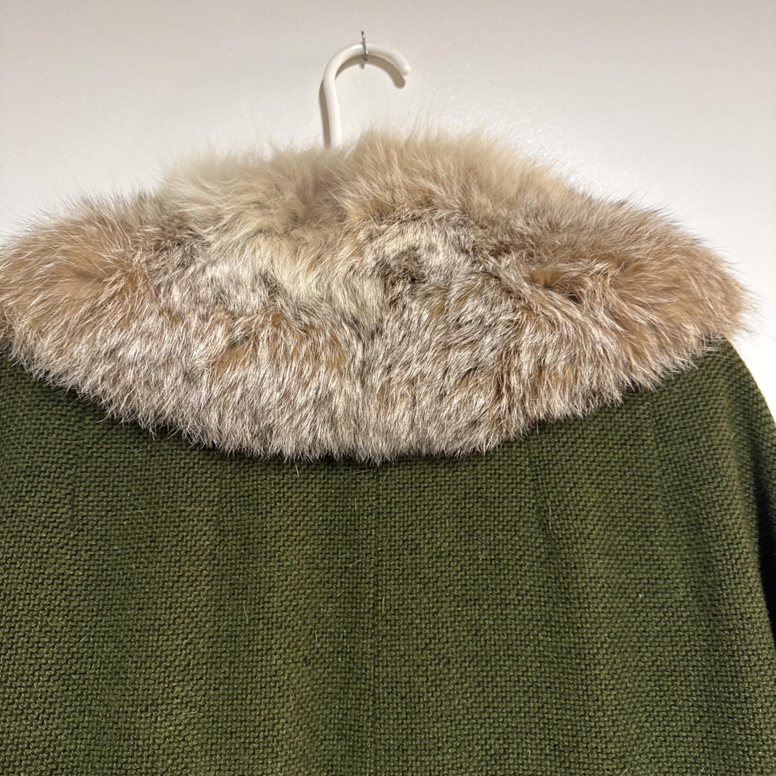 Vintage NEIMAN MARCUS Hunter Green Wool/Fur Collar Coat Lined Women’s