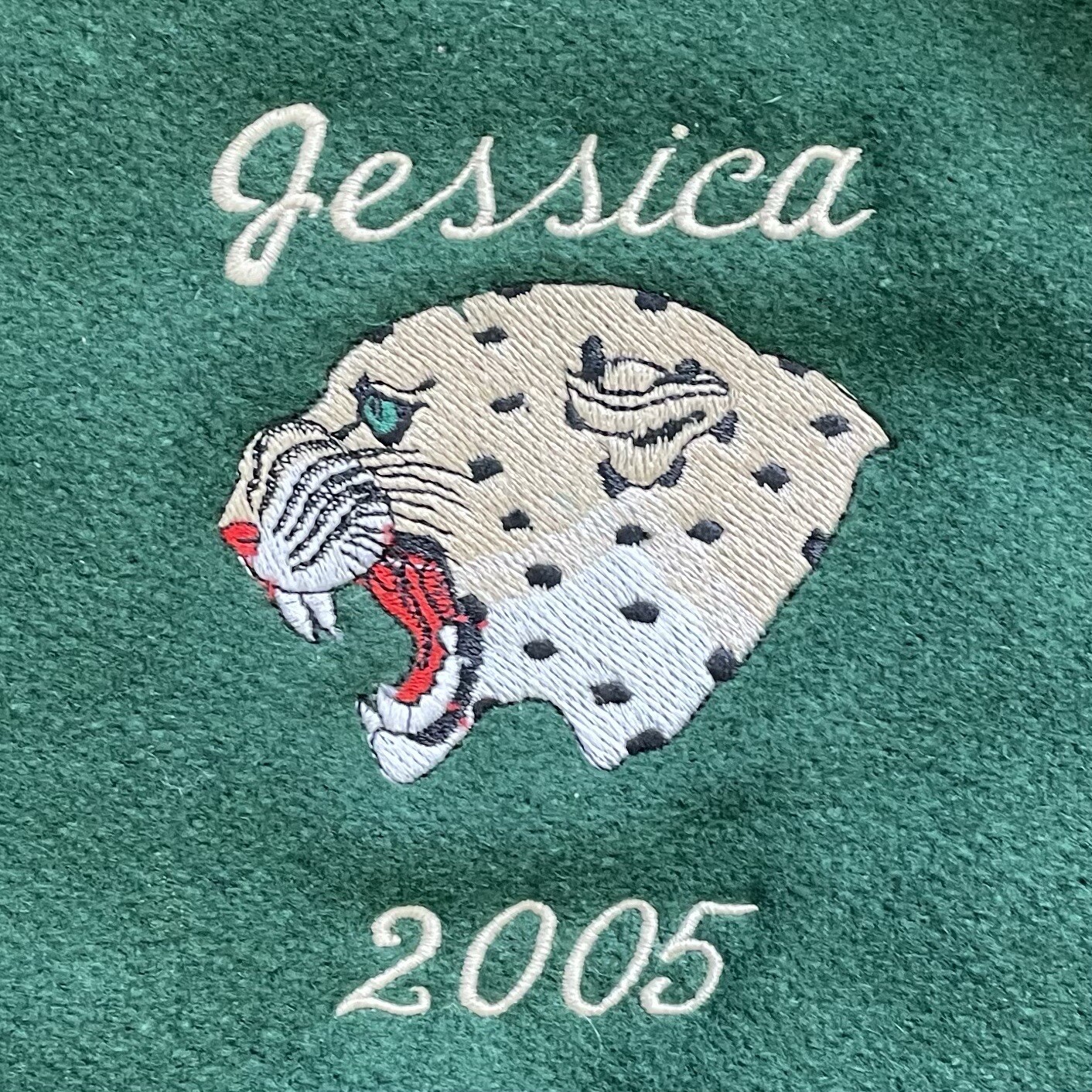 2005 ~ VARSITY Large Green Wool Snap Up Custom VOLLYBALL High School Jacket
