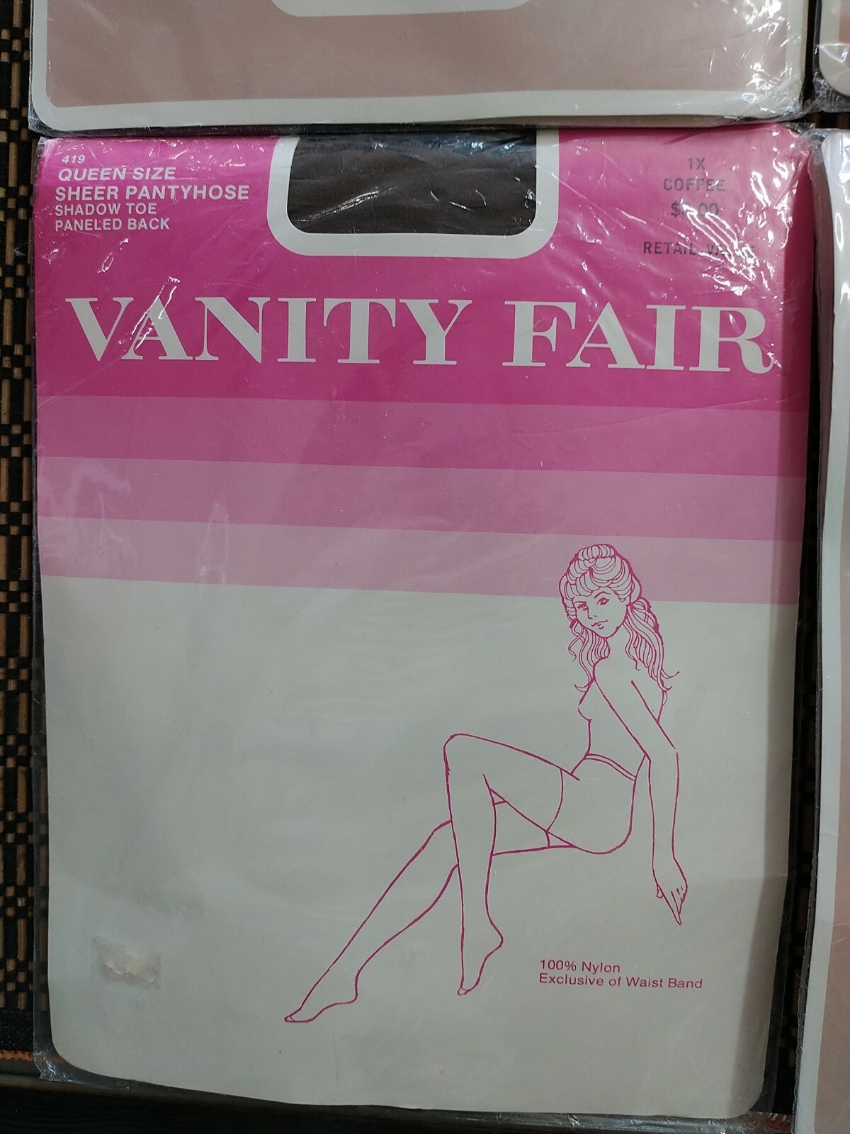 Lot Of 4 Vintage Vanity Fair Queen Size 1X Pantyhose Coffee (Brown) Grey Black