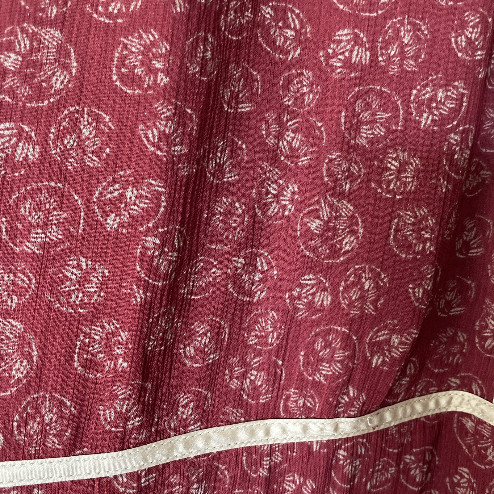 JJill Size L Skirt, Paprika Spice/Cream Ribbon Calico Print Boho Hippie Prairie