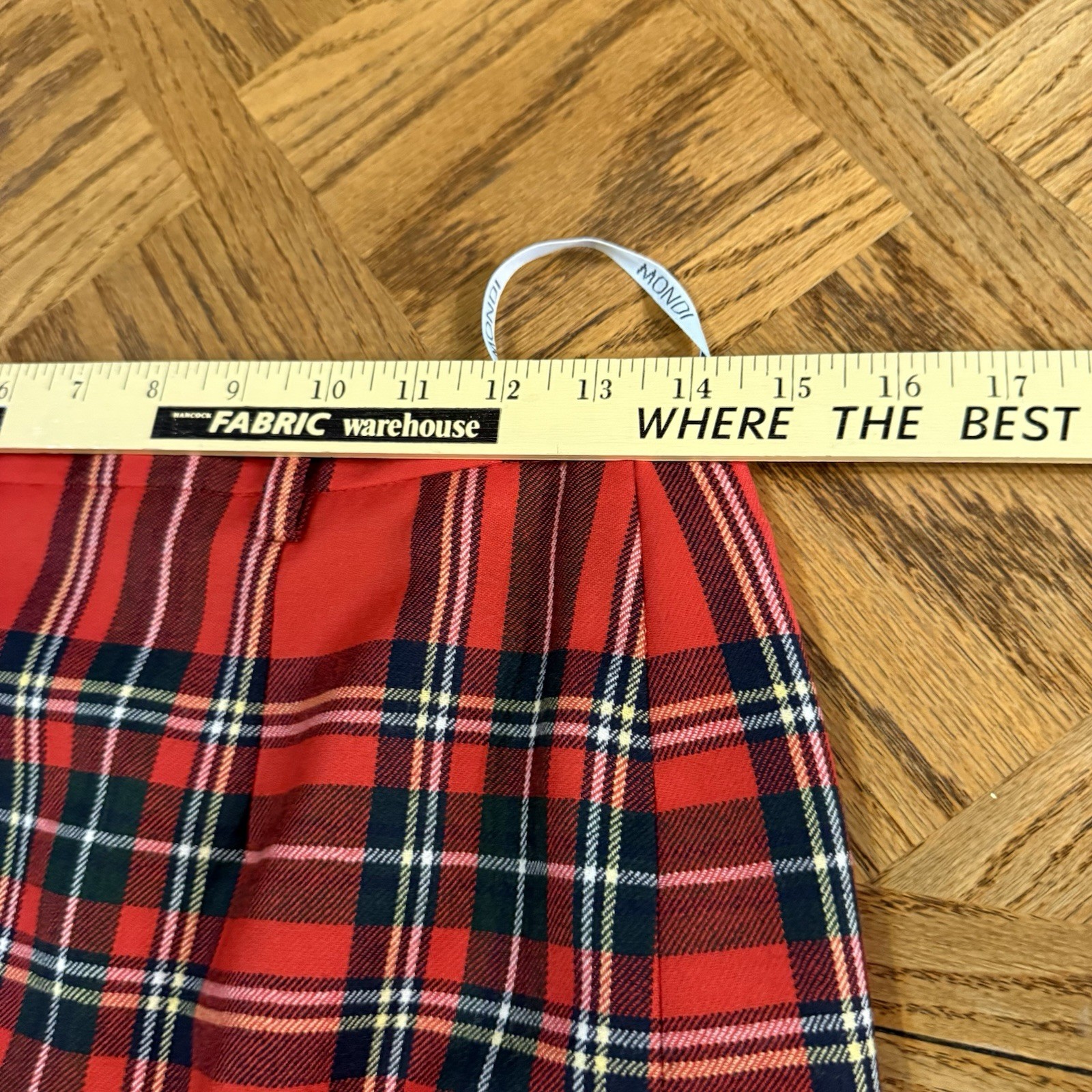 Vintage 80’s Mondi Red Tartan Set Long Blazer Size 38 Skirt Sz 40 Punk Academia