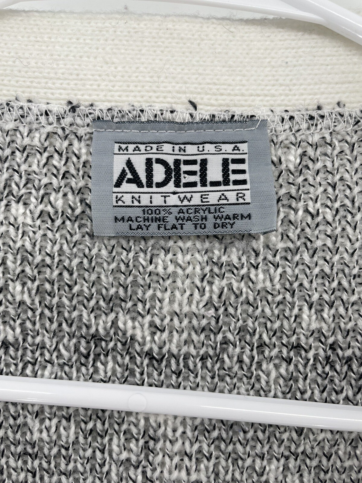 Vintage 80s Adele Knitwear Cardigan Size Large Grannycore Plaid Sweater USA