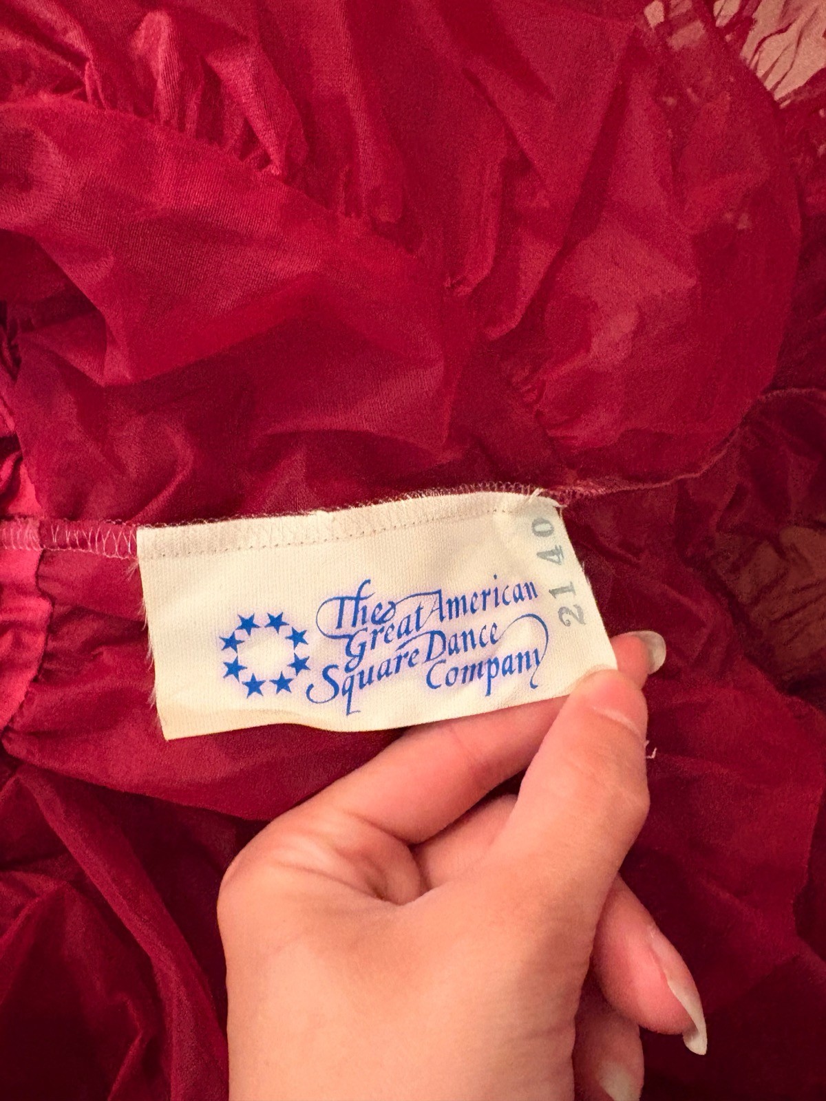 Vtg Great American Square Dancing Co Dark Pink Burgandy Petticoat S Rockabilly