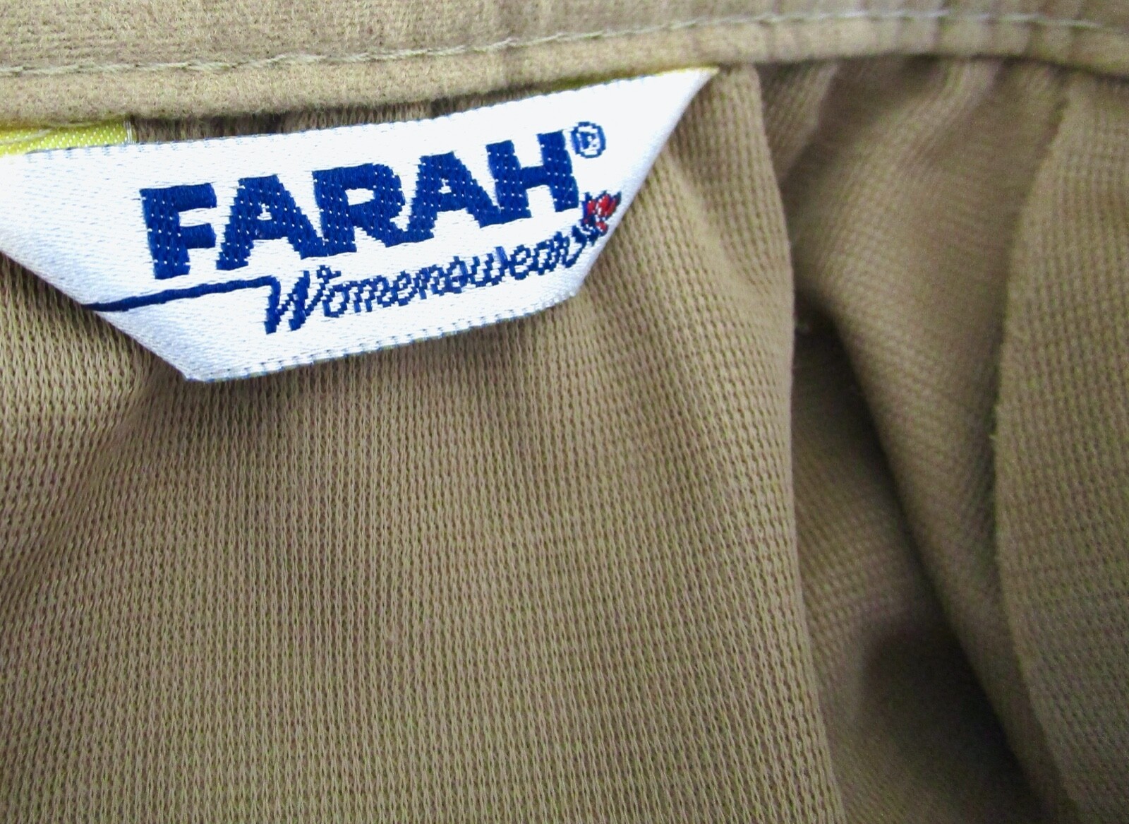 Vintage Mid Century 70s Faux Suede Knee Length Skirt Mono Khaki Farah S 25 26