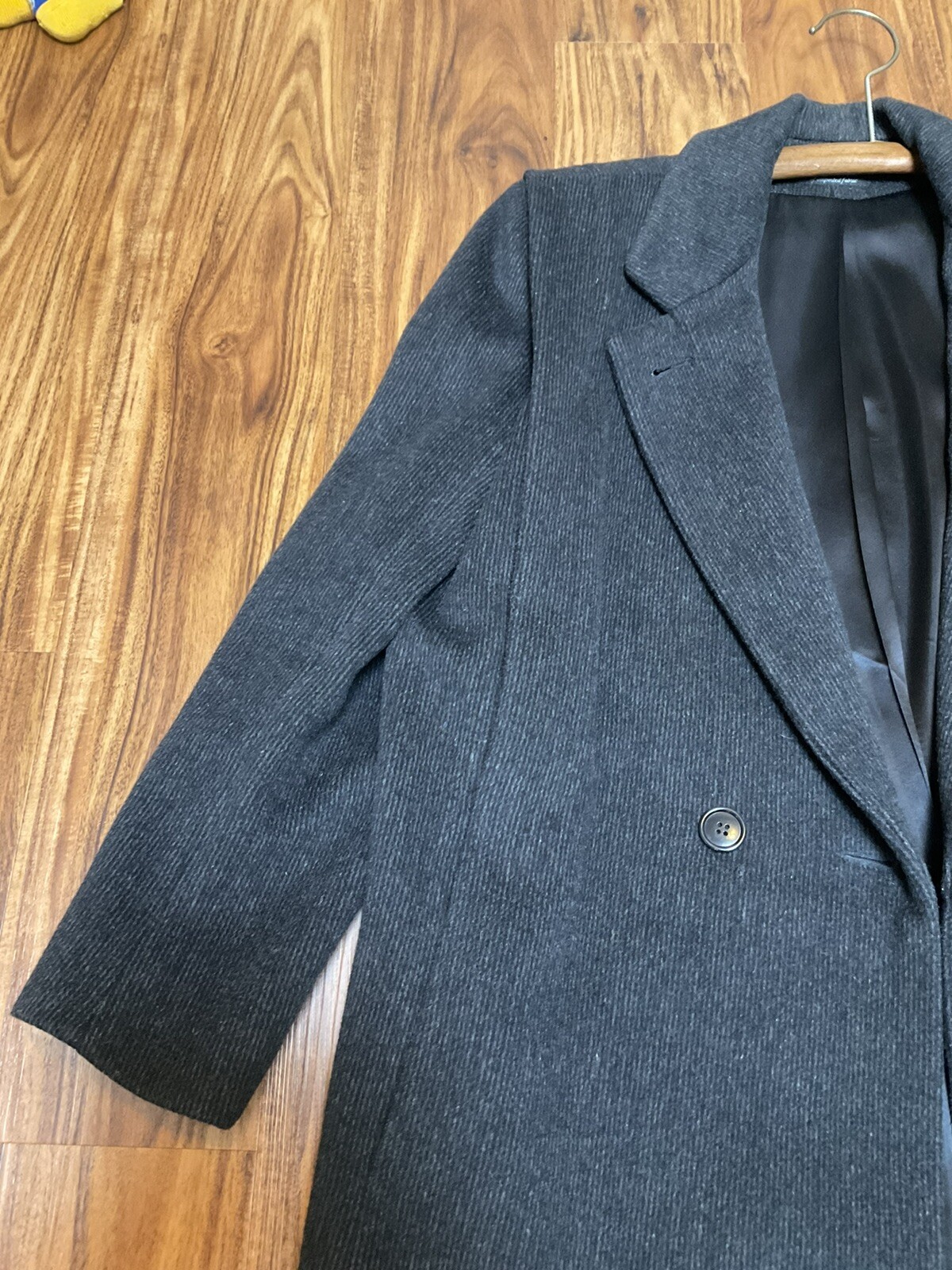 Vintage 80’s over coat winter jacket cashmere wool blend Women’s Black USA Union