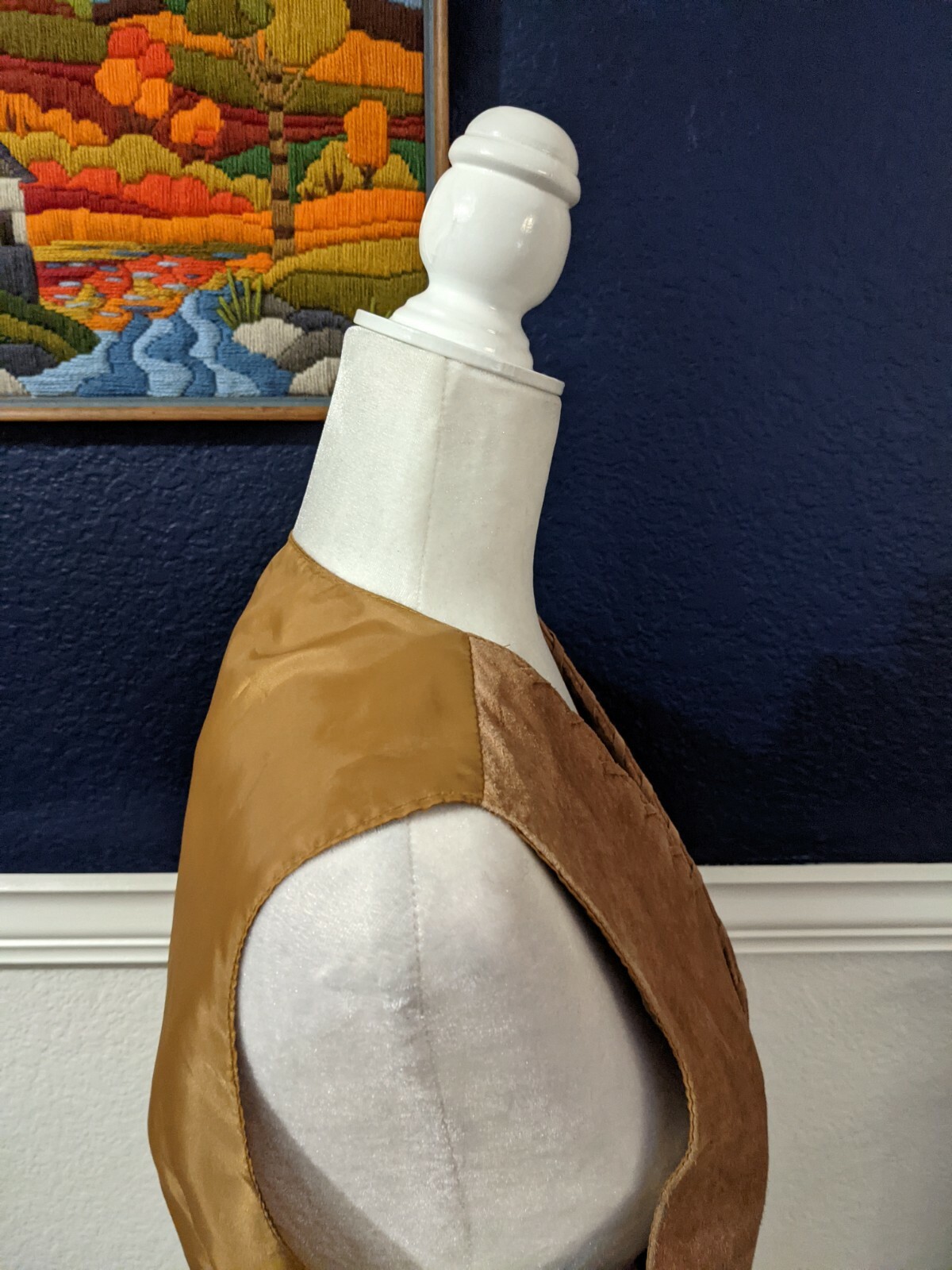 VTG Centigrade 100% Leather Suede Camel Brown Vest Cowboy Western Sz Medium M