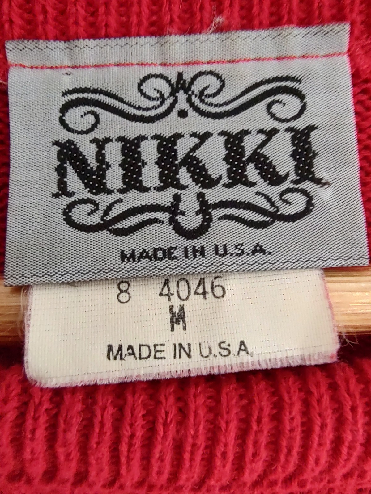 VTG Nikki Short Sleeve Sweater Red W Sz M Made In USA Valentine’s Day Preppy
