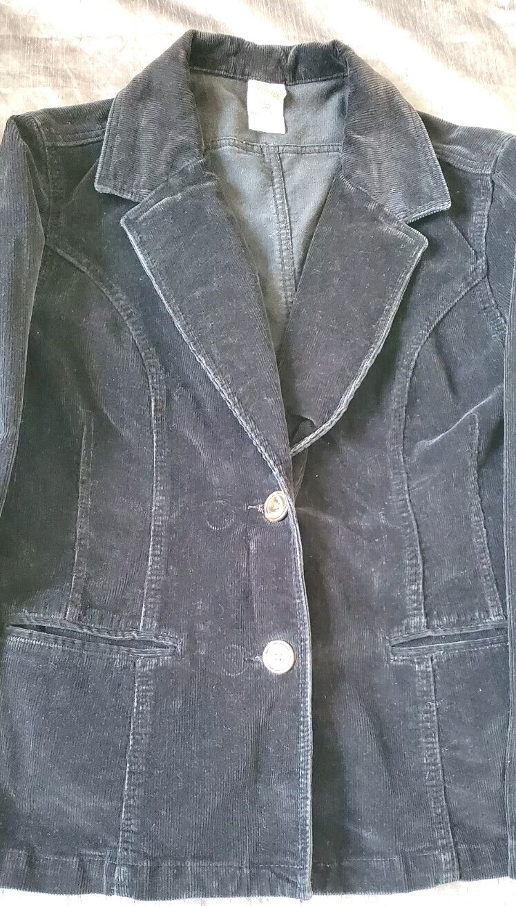 VTG Faded Glory Blazer Jacket Velour Velvet Womens black Sz XL(16/18 )90s