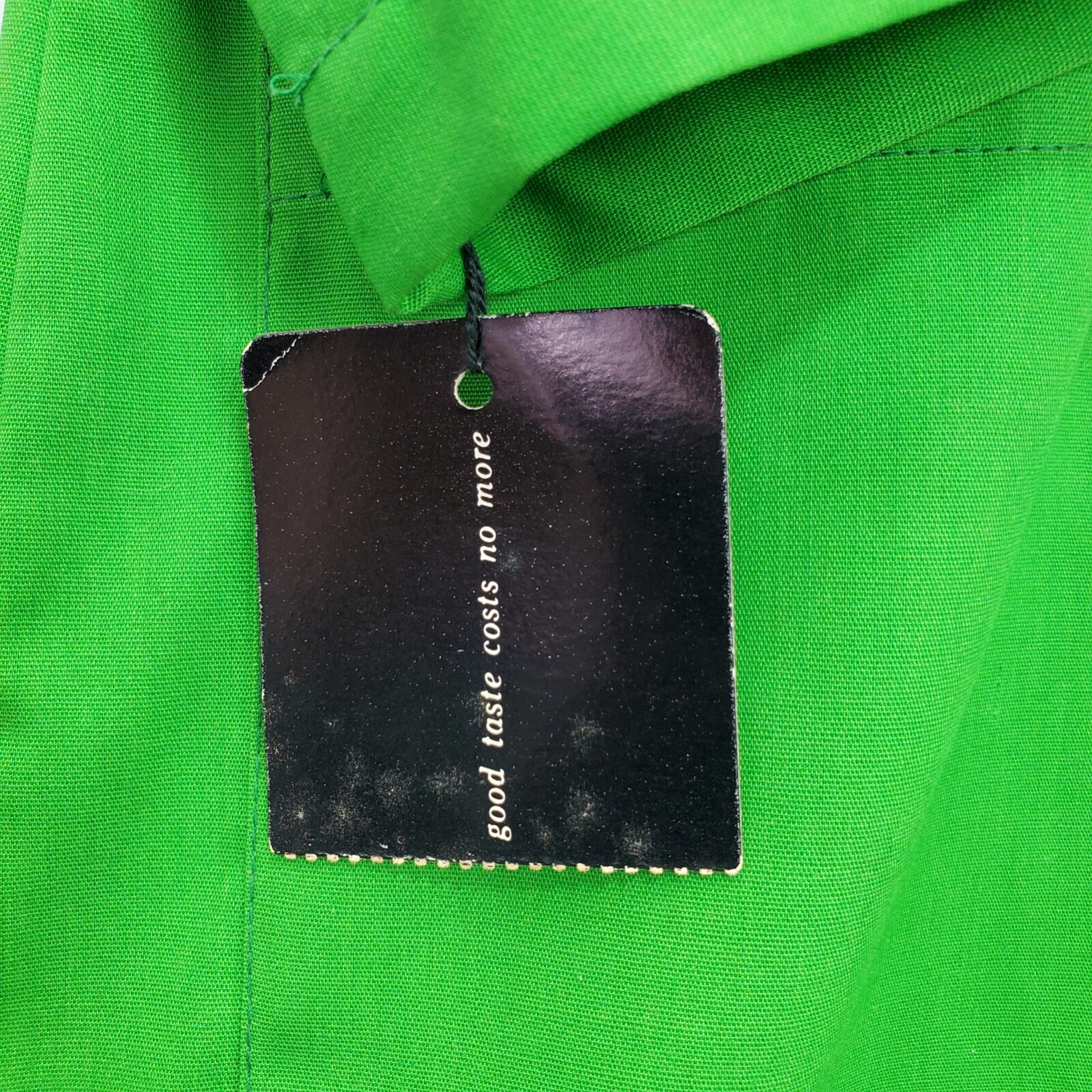 Vintage (Original Tags) GUMPS SF Lime Green Hostess Kaftan w/Frog Buttons Sz 8