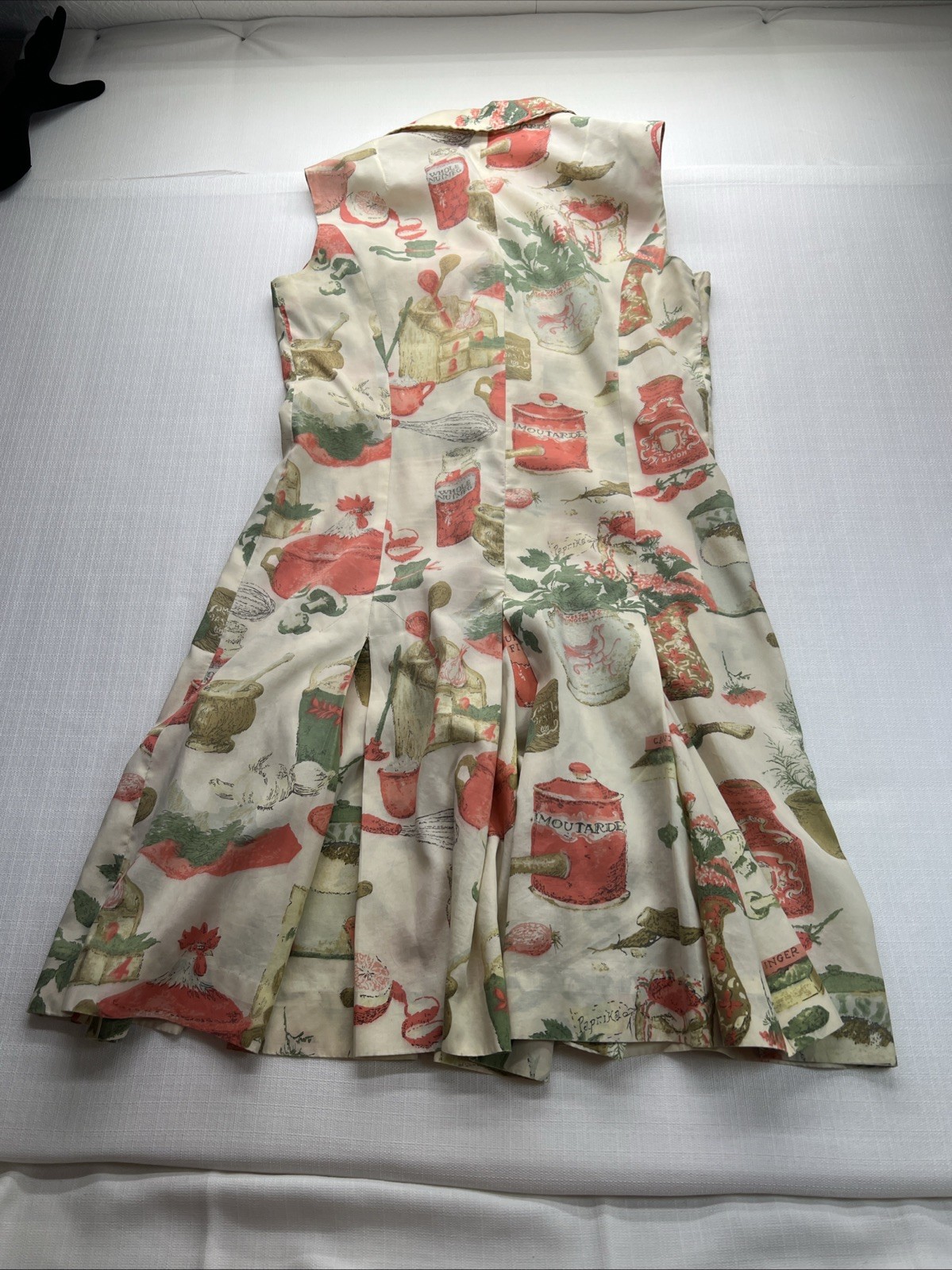 1950’s Rare Serbin Doulottes (Culottes) Pleated Novelty Print Sleeveless Dress