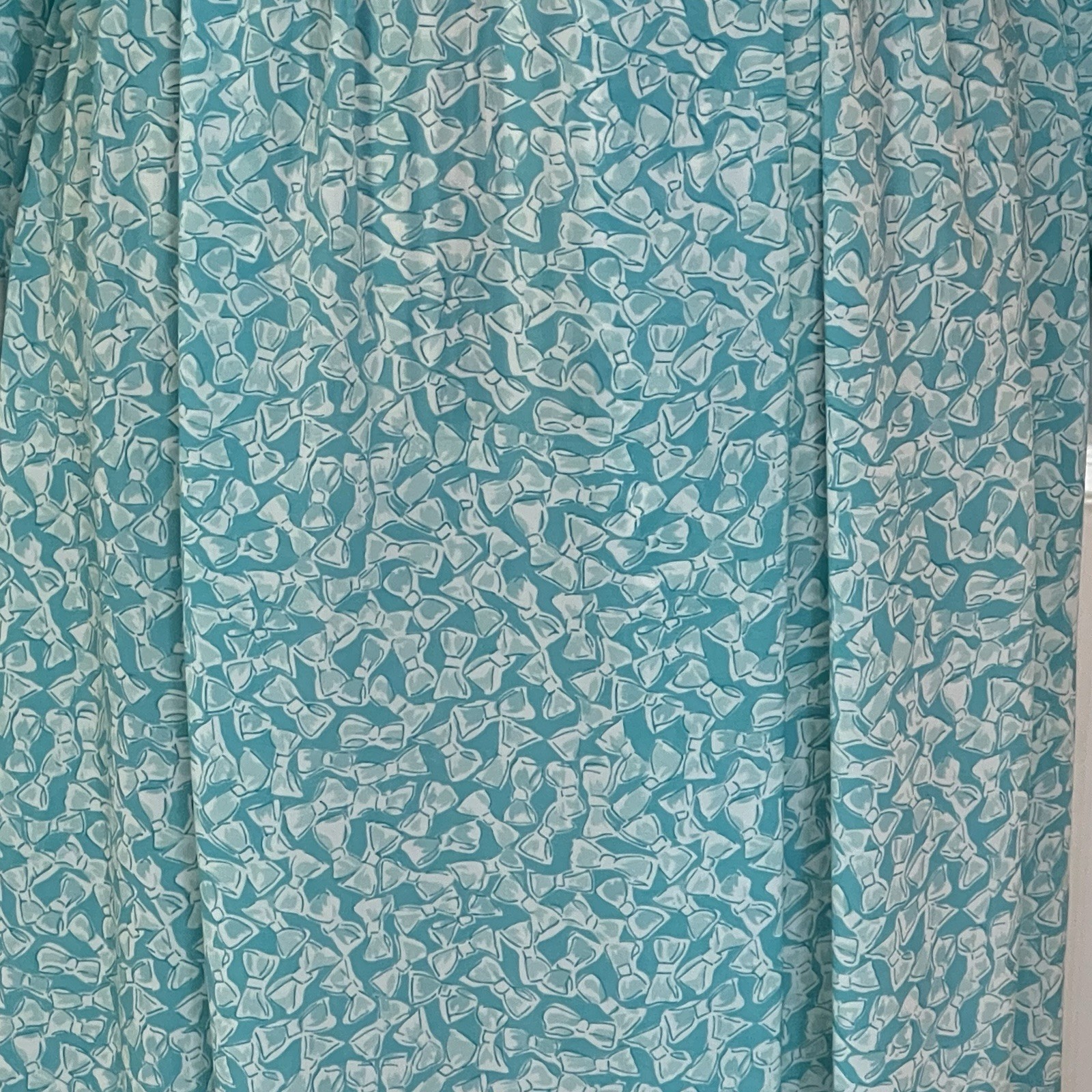 Vintage 80s Samantha Steven’s Petites Teal Bow Print Dress D151 Size 14