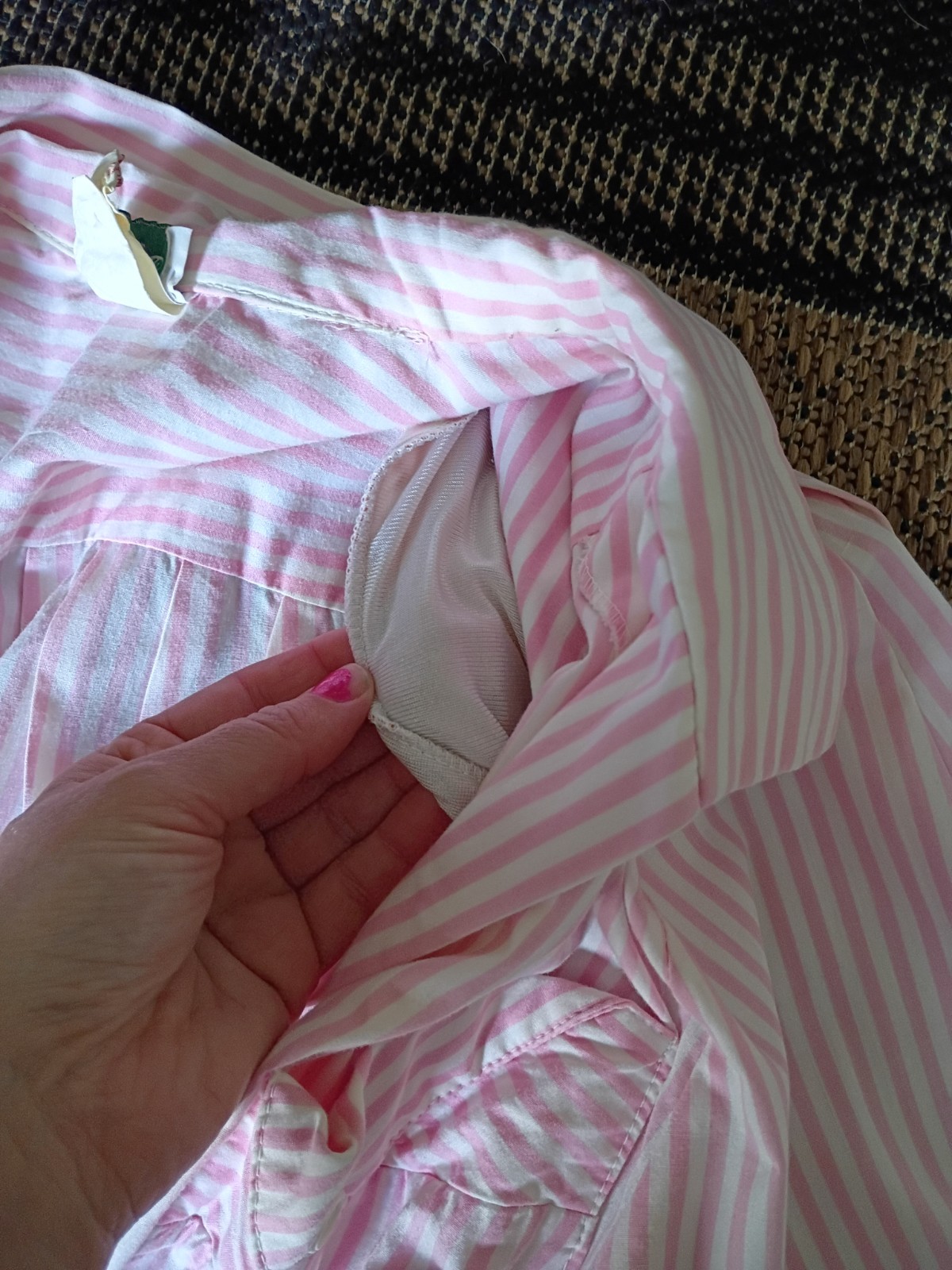 Women’s Vintage Size 11 or XL, 80’s Pink Stripes Jump Suit W/ Belt Algo-Ettes