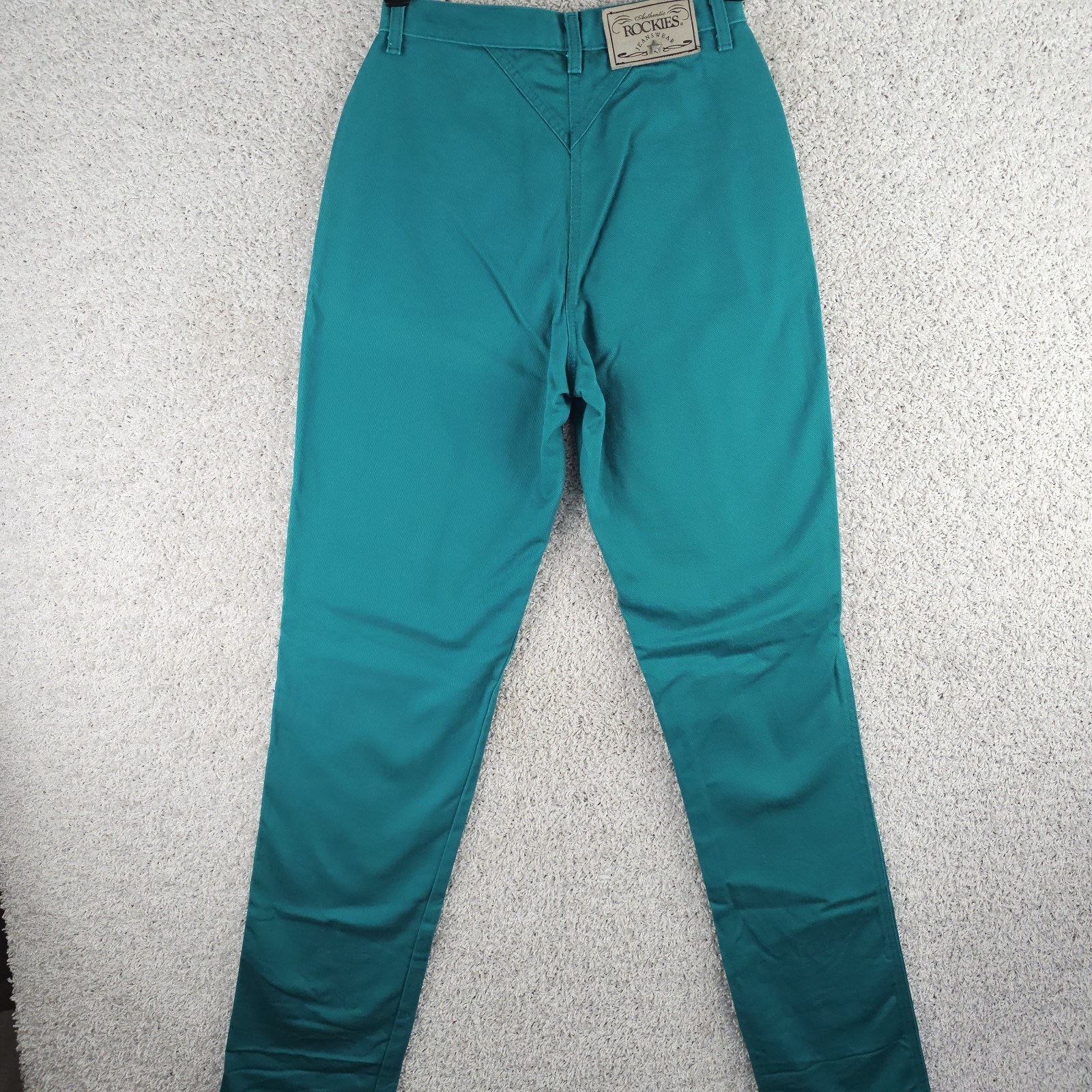 Vtg Rockies Rocky Mountain Greenish Blue Jeans Sz 29/9 28×36.5 Western Cowgirl