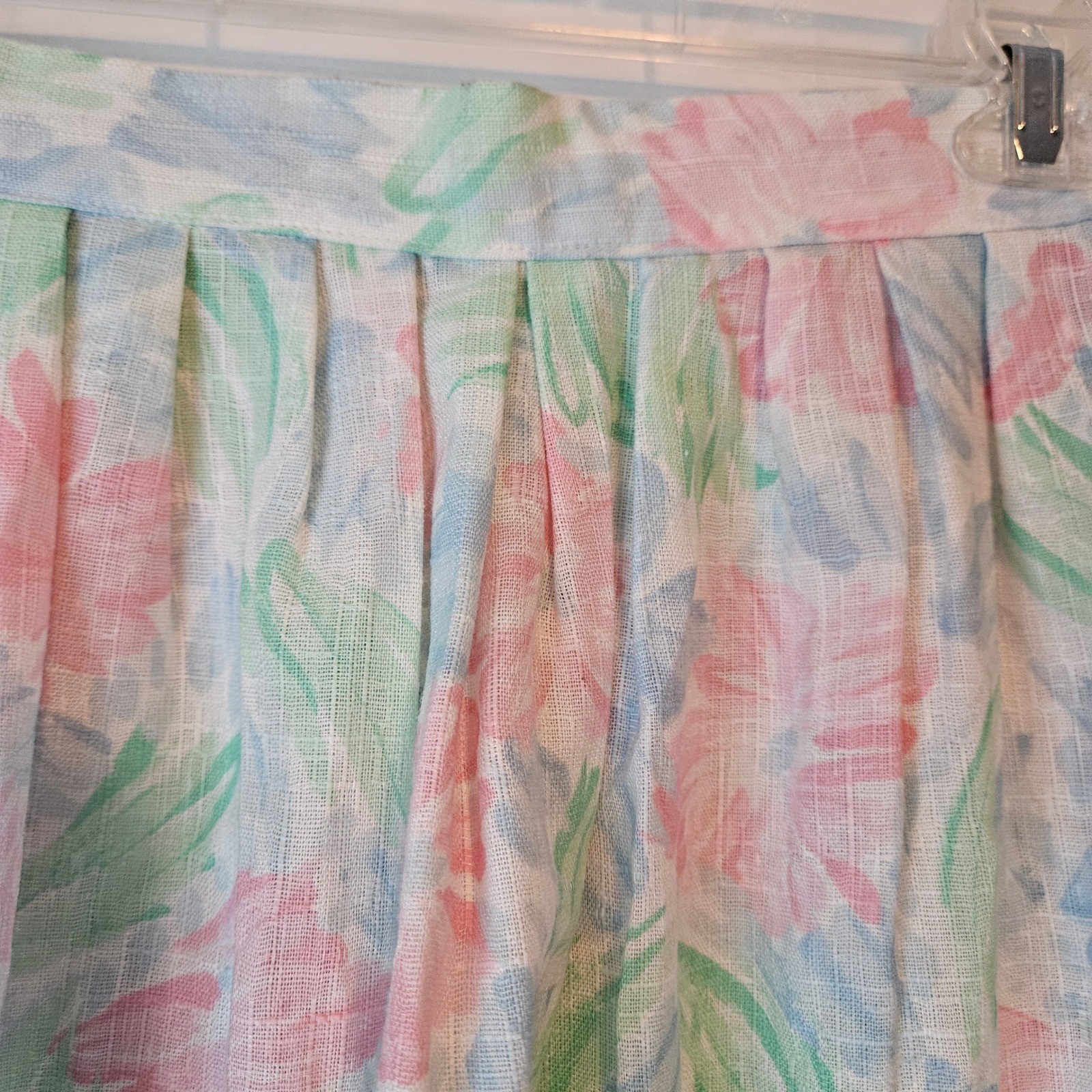 Vintage Toby Bentley Midi Skirt Size 17/18 Pastel Floral Pleated Easter Spring