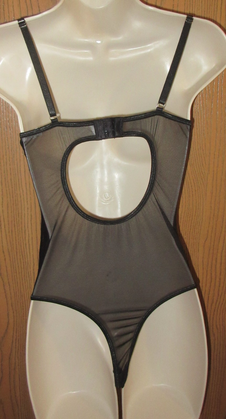 NWOT AVIDLOVE OILY WET look BRIDAL HONEYMOON body suit HI LEG TEDDY LACY sz S