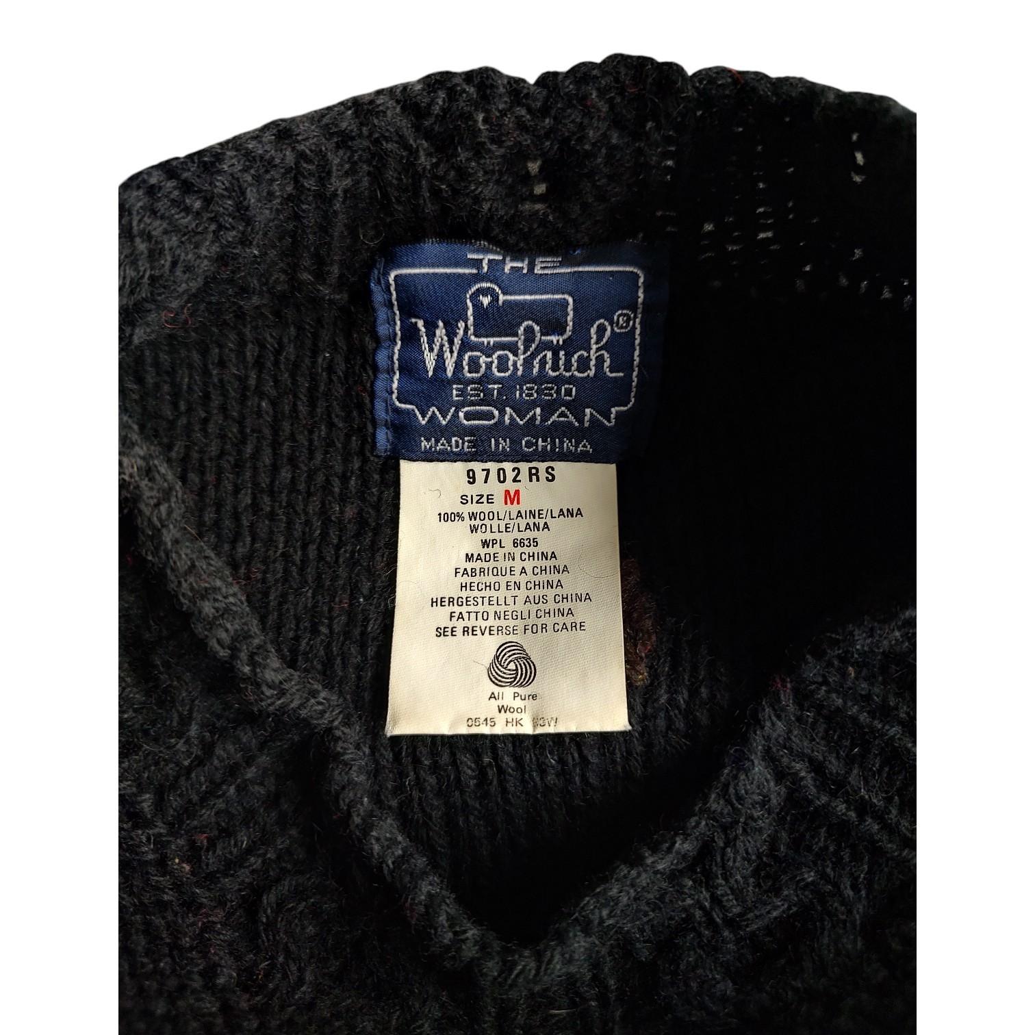 Vintage Woolrich Autumn Themed Floral Motif 3D Knit Sweater Women Size M 90s