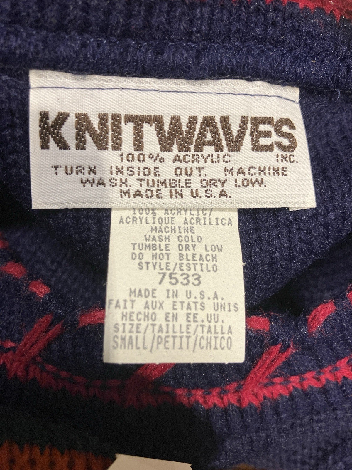 NWT Vintage 80’s Sweater Aztec Pattern Women’s Small Original Tags Attached
