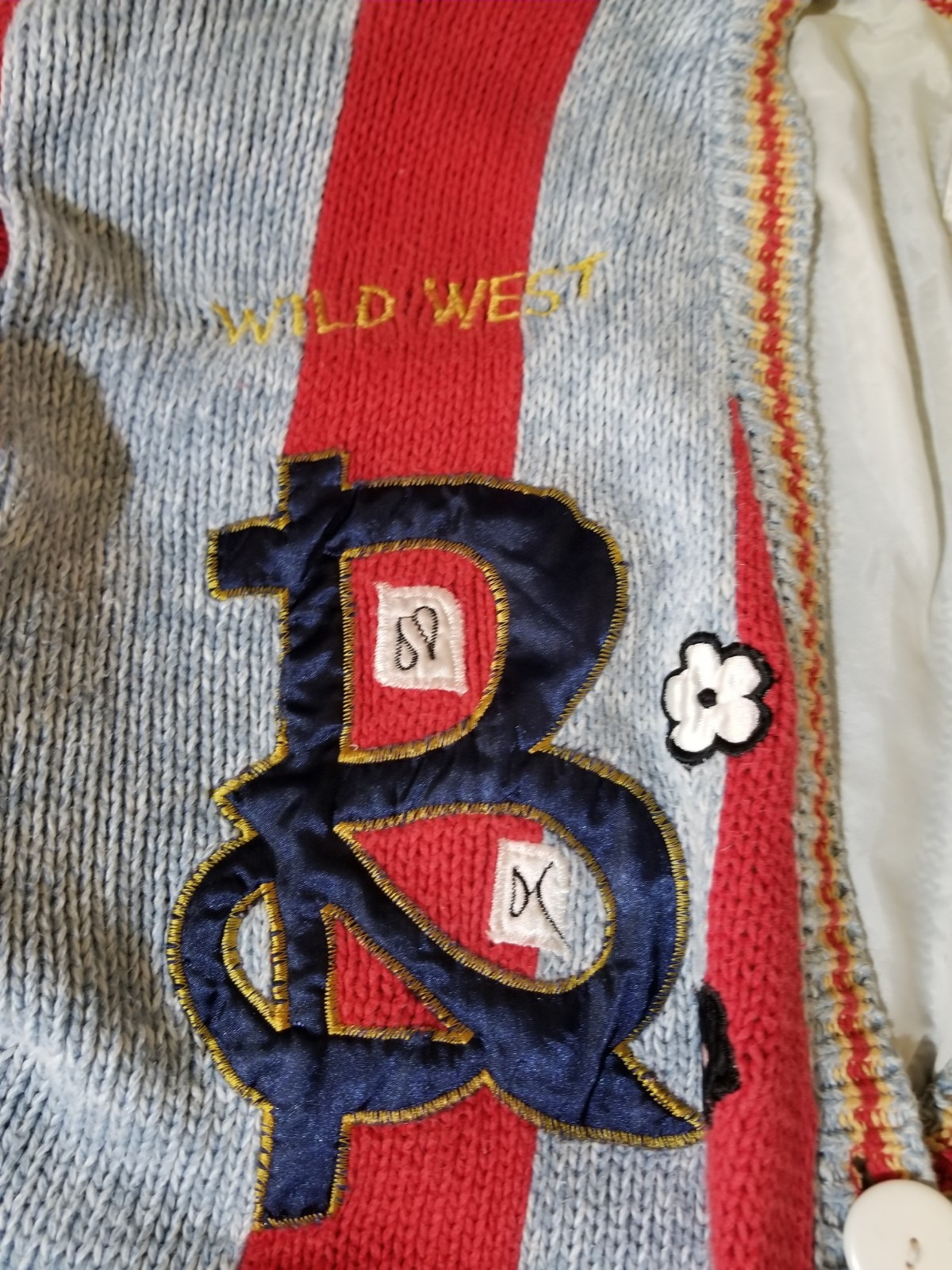 Vintage Absolutely NO! JEANS Knit Cardigan (As-Is / With Damage)