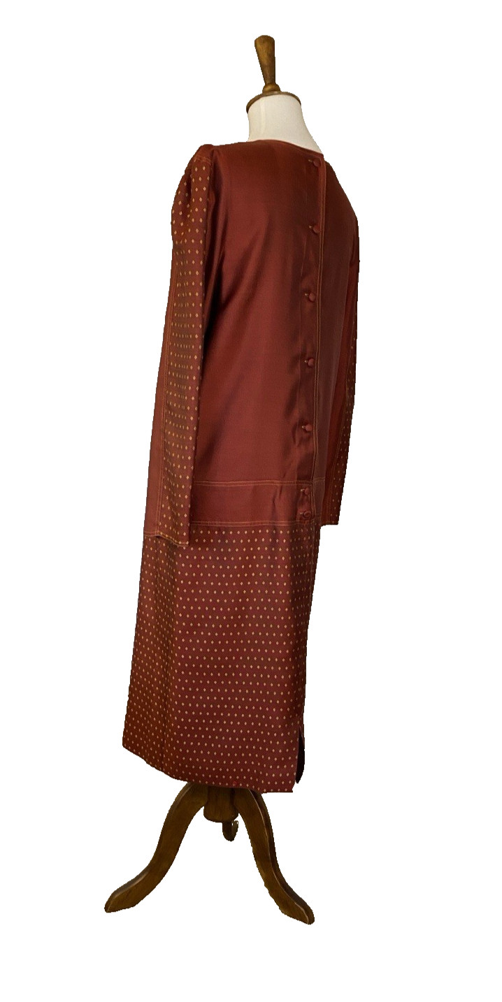 Christyne Forti Vintage Midi 100% Silk Red Dress Women’s Size 12 Lining 1980s