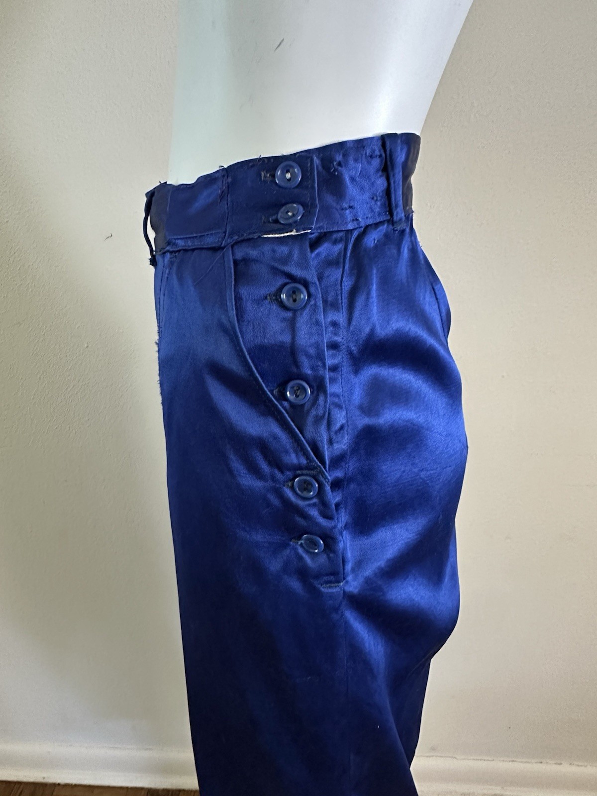 1930s Lowe & Campbell Blue Gold Satin Sportswear Set Western Ranchwear Rodeo